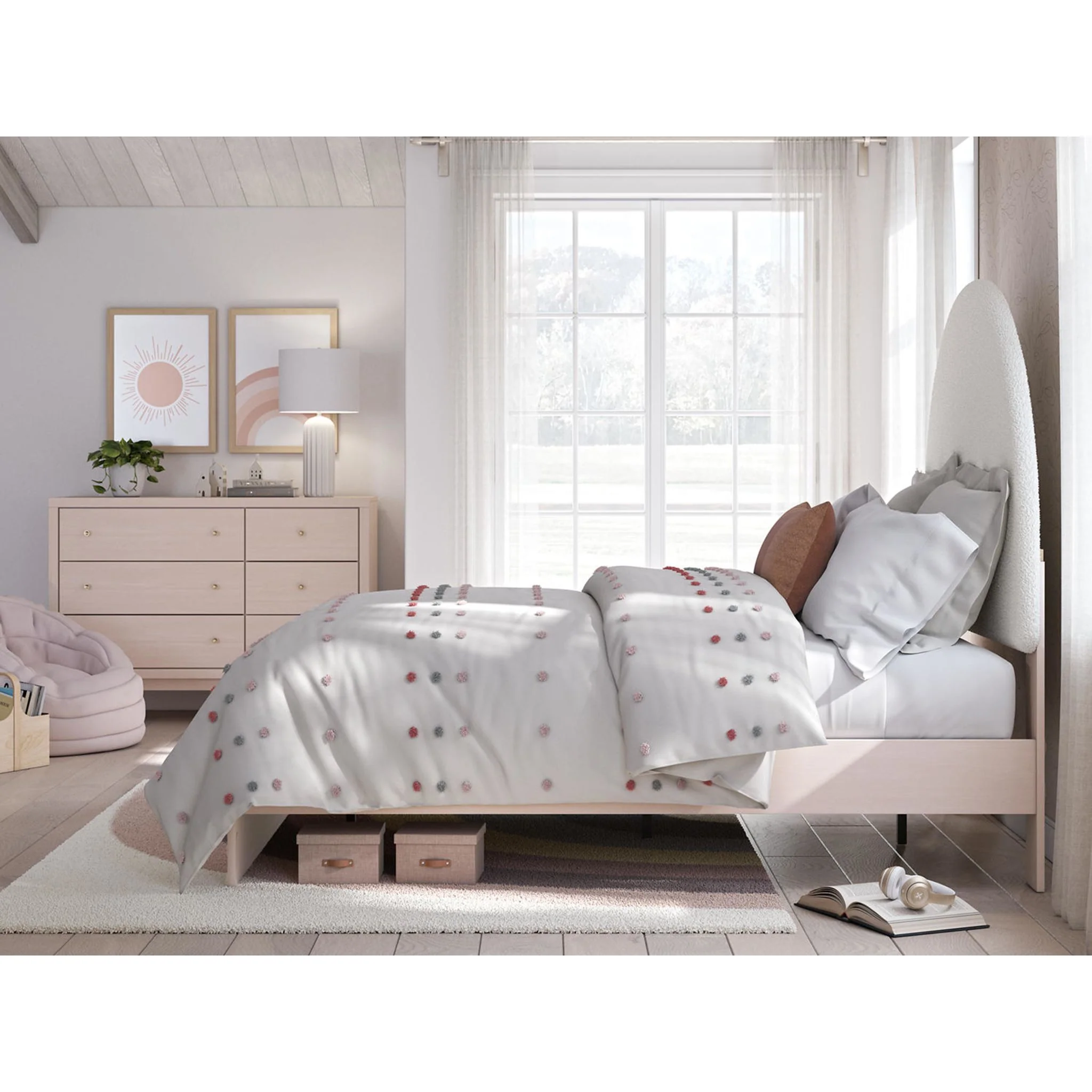 Wistenpine Platform Bed - Blush - Image 12