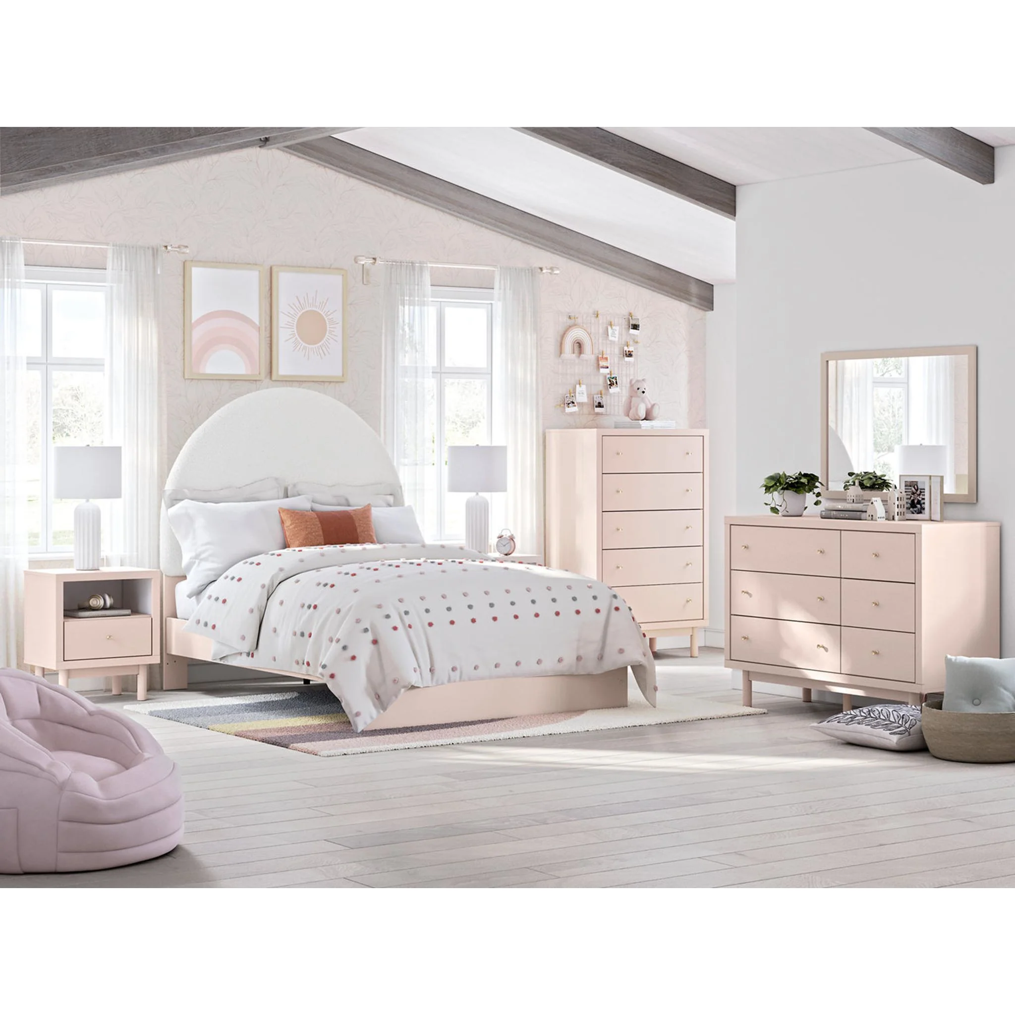 Wistenpine Platform Bed - Blush - Image 19
