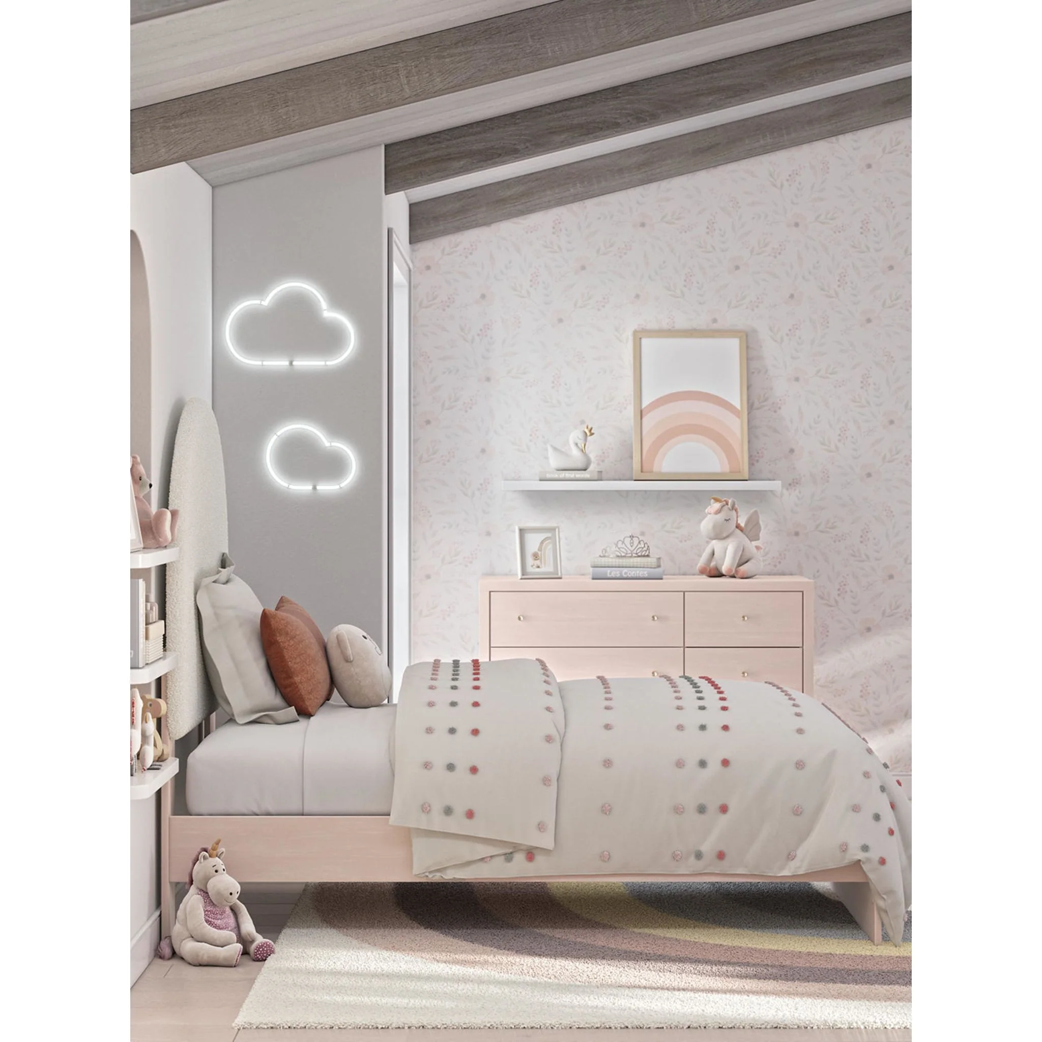 Wistenpine Platform Bed - Blush - Image 2