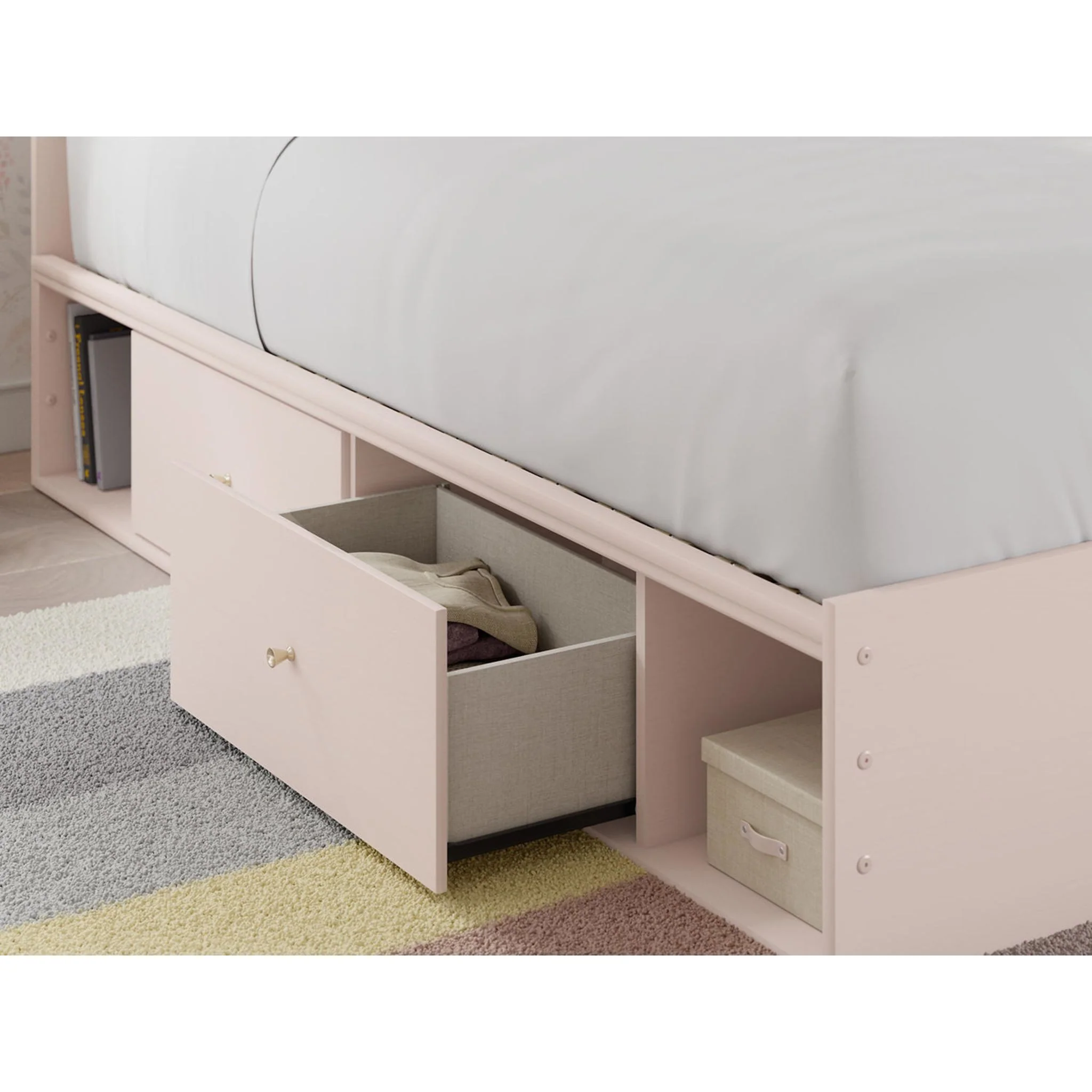 Wistenpine Twin Storage Bed - Blush - Image 9