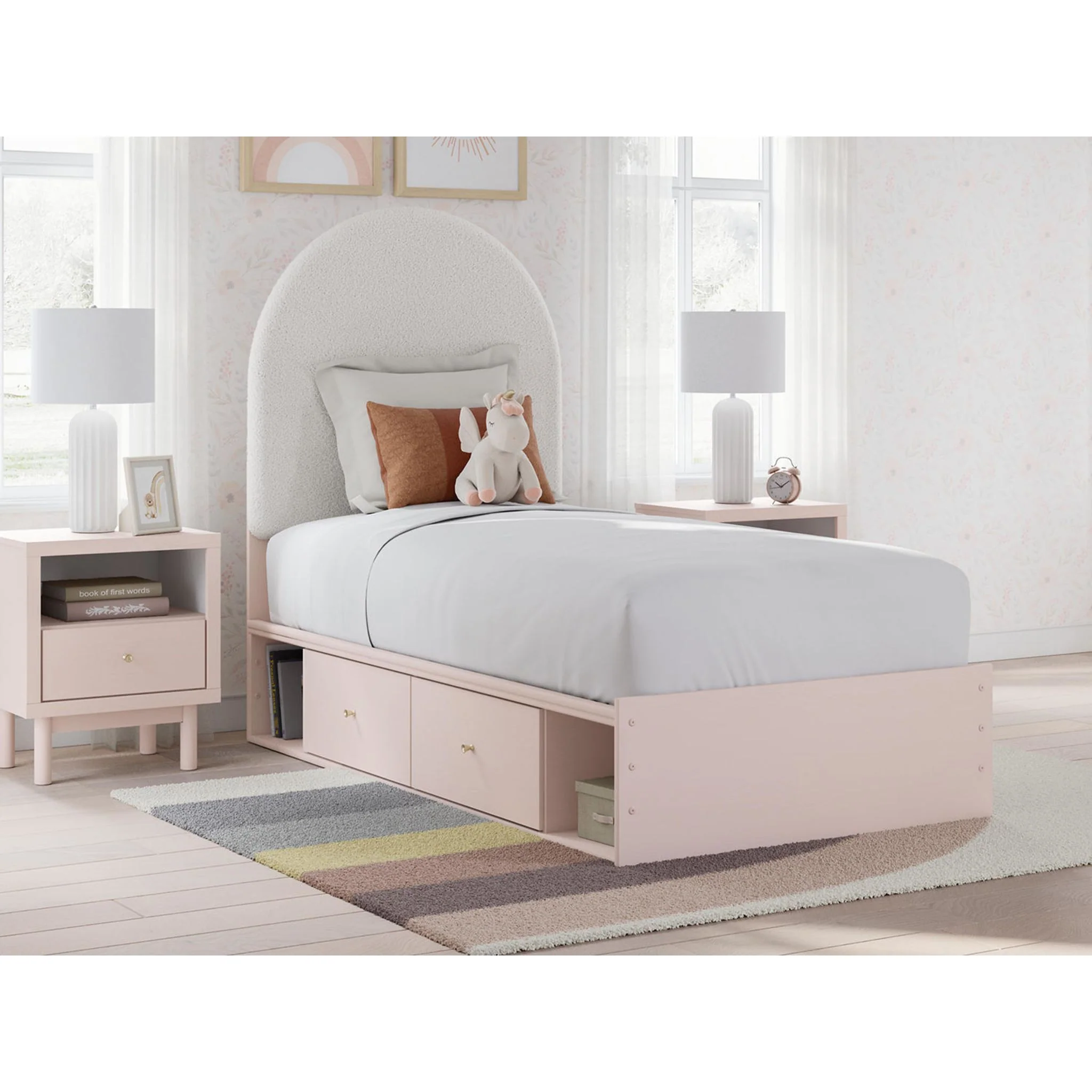 Wistenpine Twin Storage Bed - Blush - Image 14