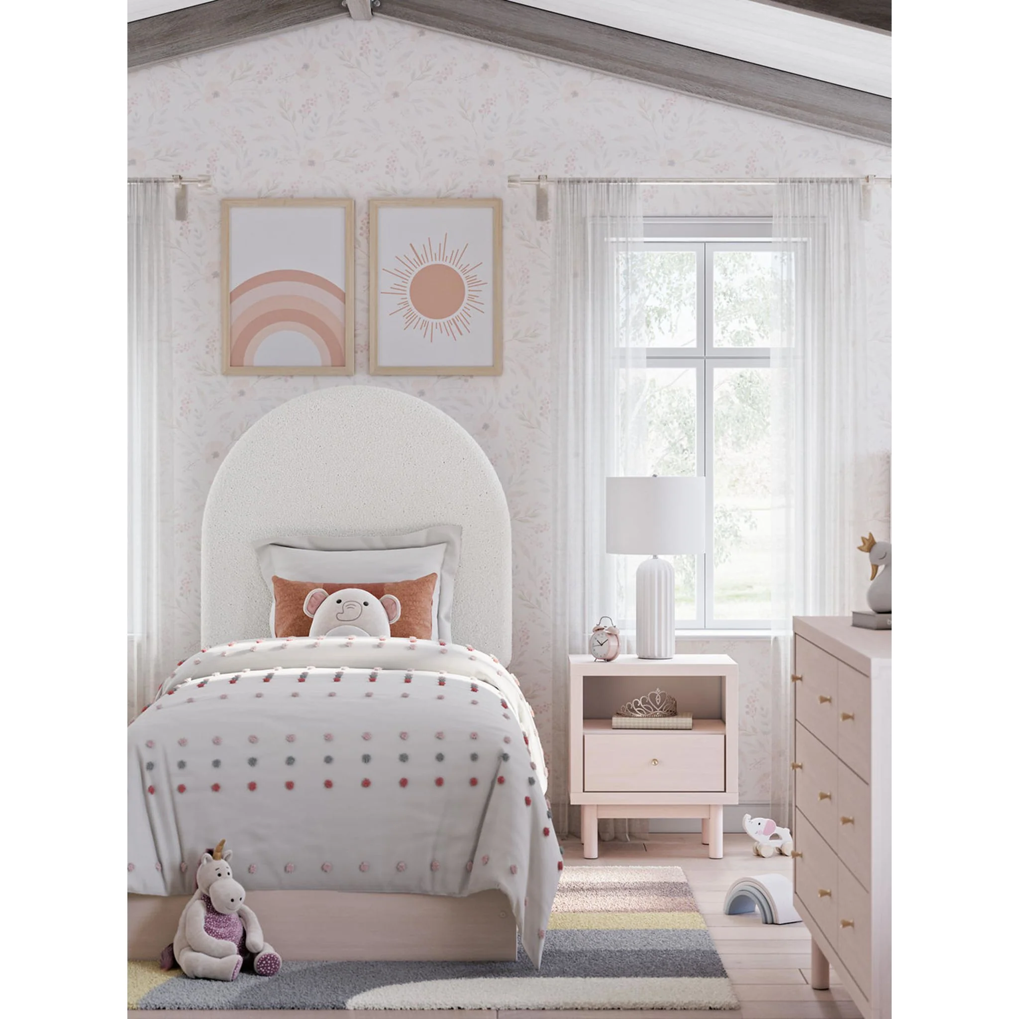 Wistenpine Twin Storage Bed - Blush - Image 4