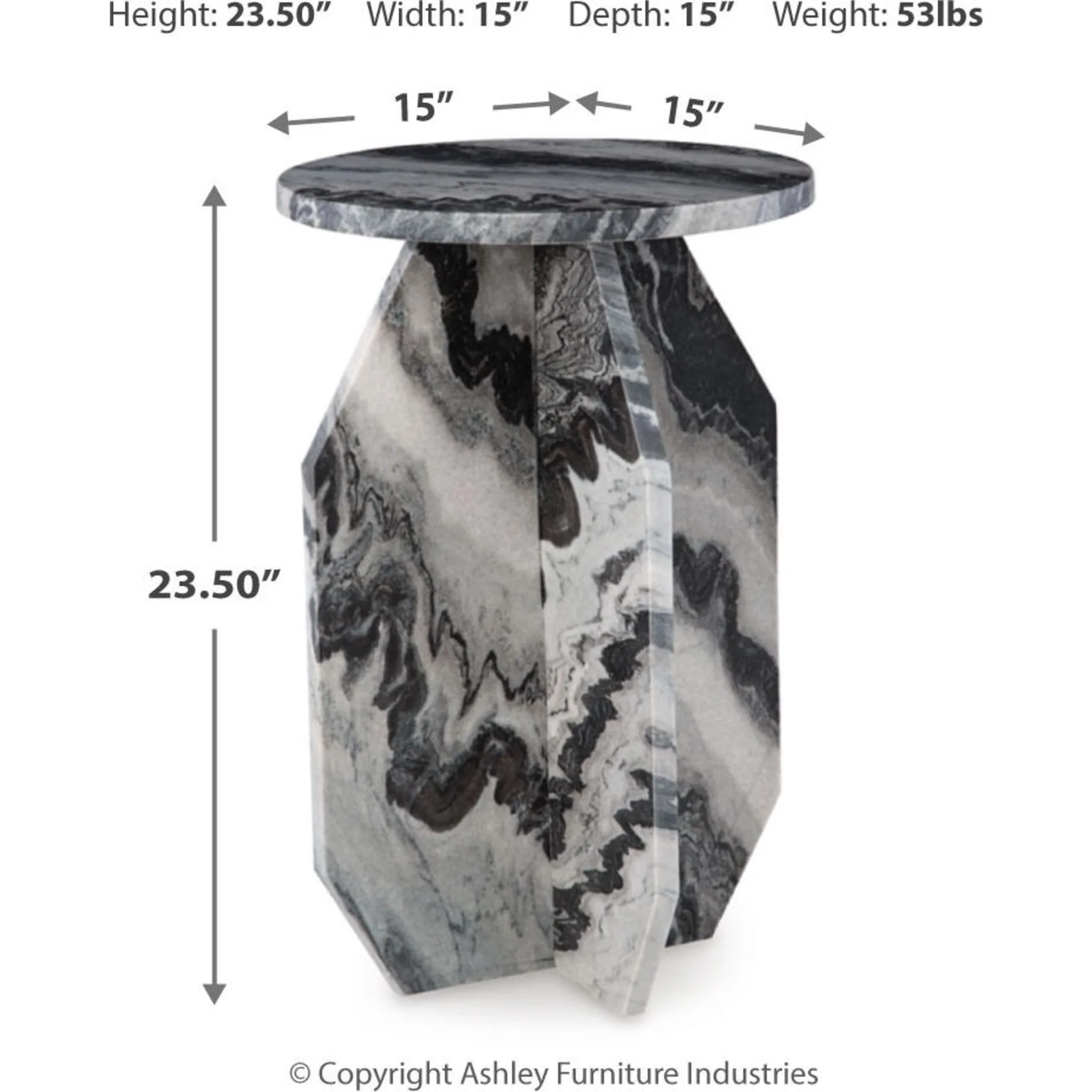Wrenlane Accent Table - Black/White/Taupe - Image 3