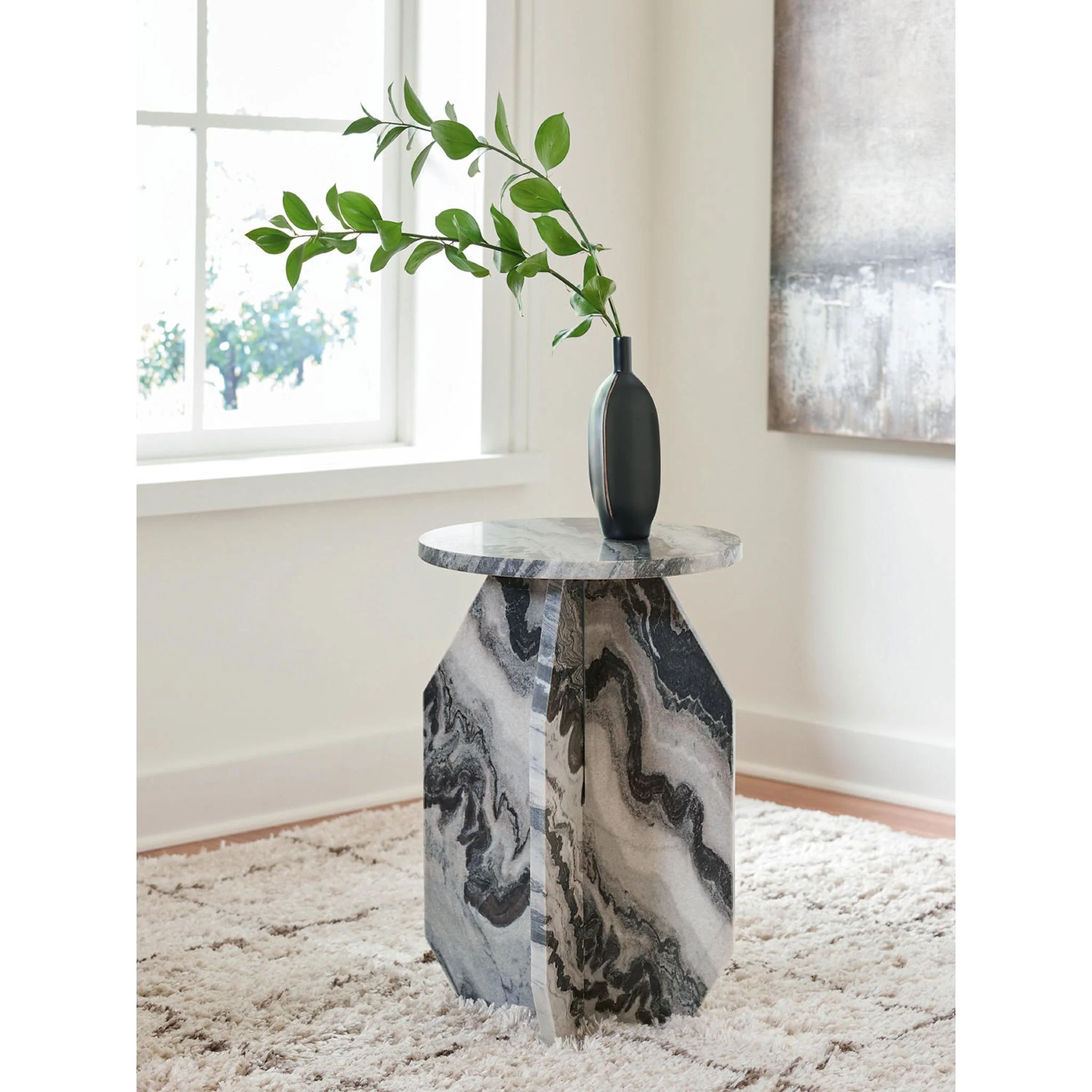 Wrenlane Accent Table - Black/White/Taupe - Image 4