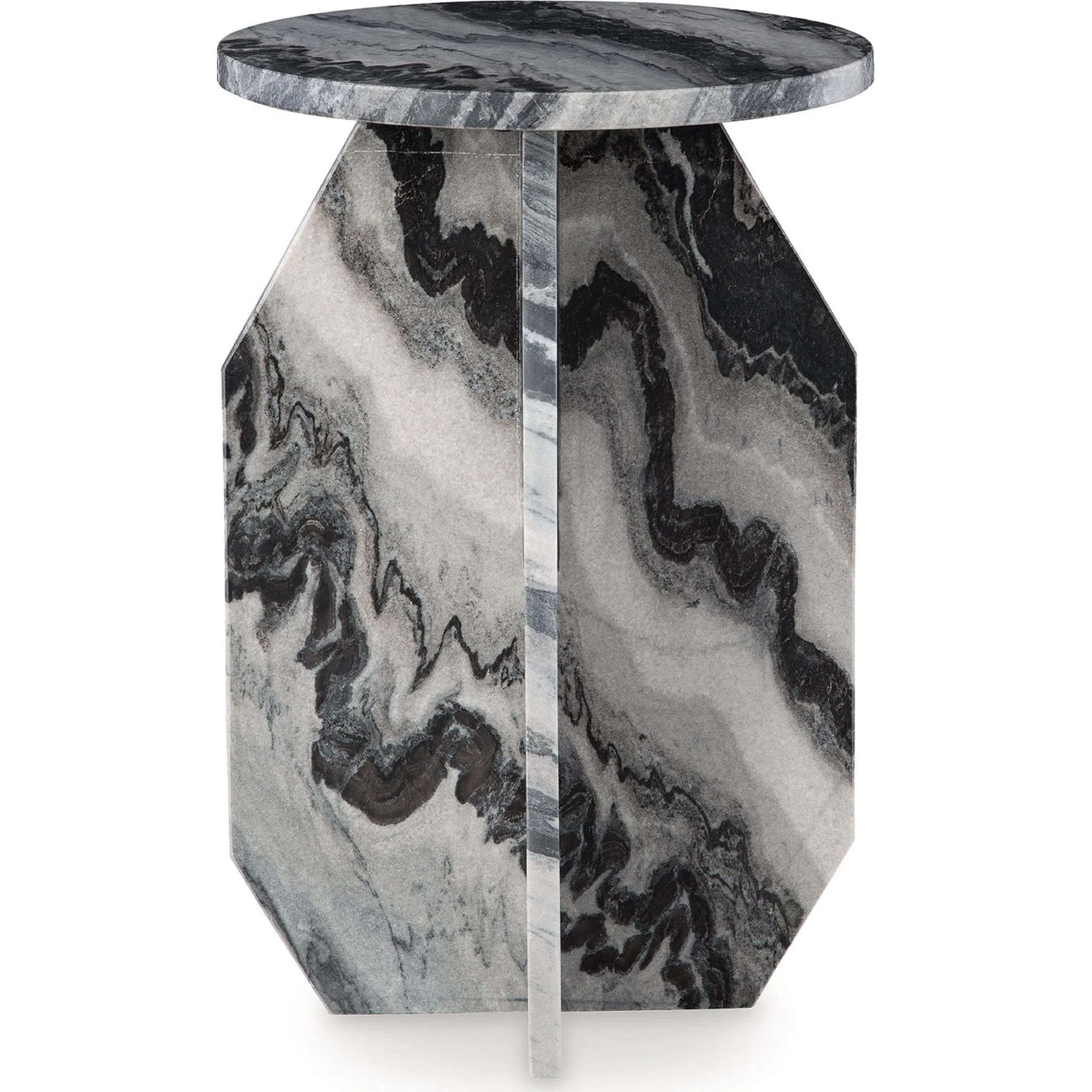 Wrenlane Accent Table - Black/White/Taupe - Image 7