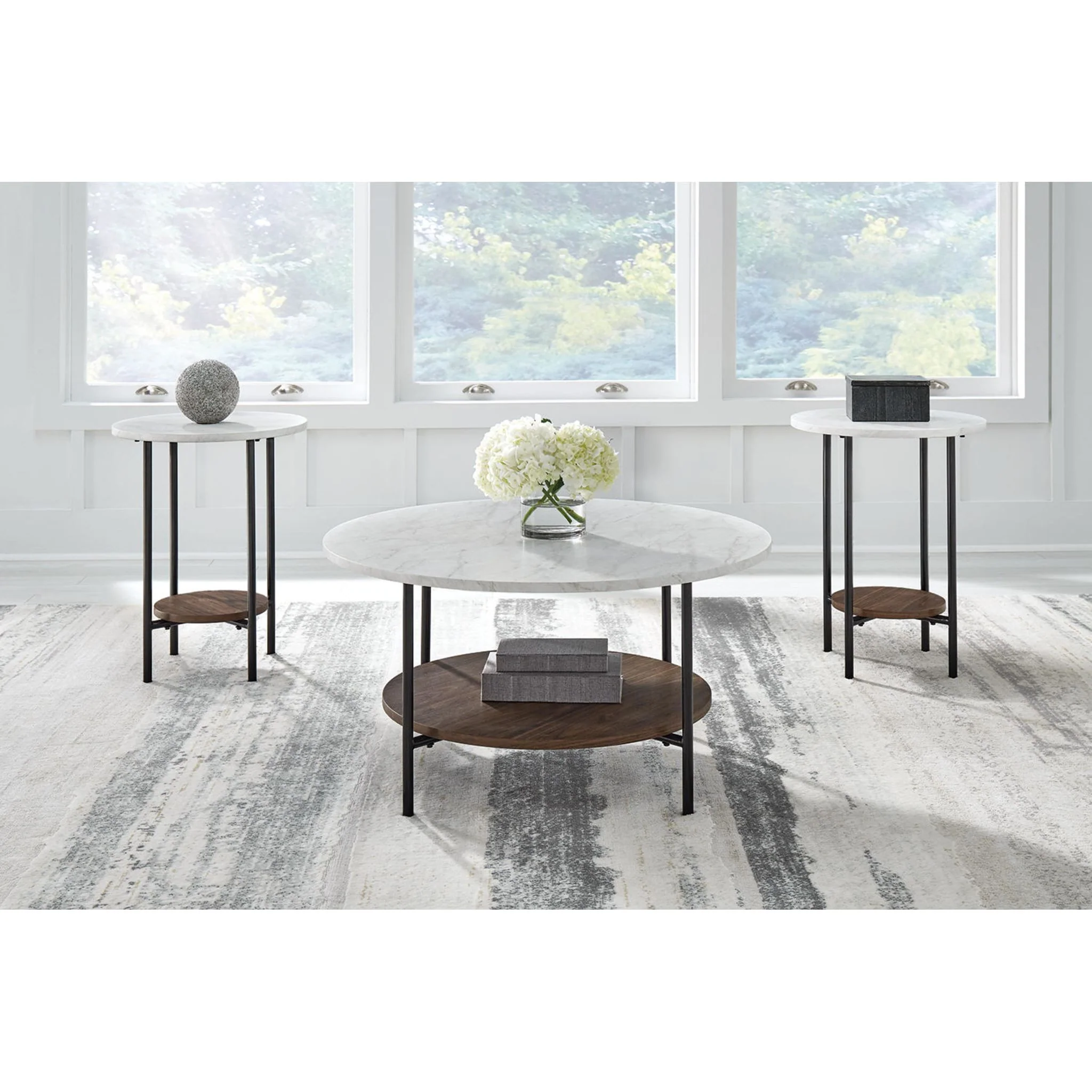 Wrenwich 3 Pack Tables - Brown/Black/White - Image 3