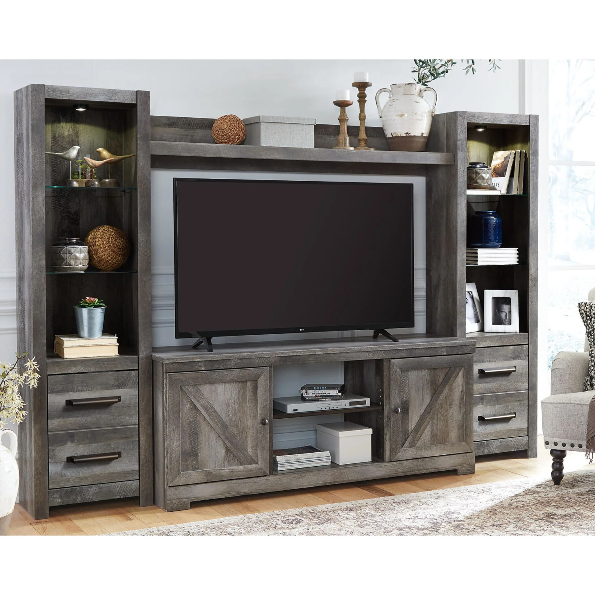Wynnlow 4 Piece Entertainment Unit - Gray - Image 16