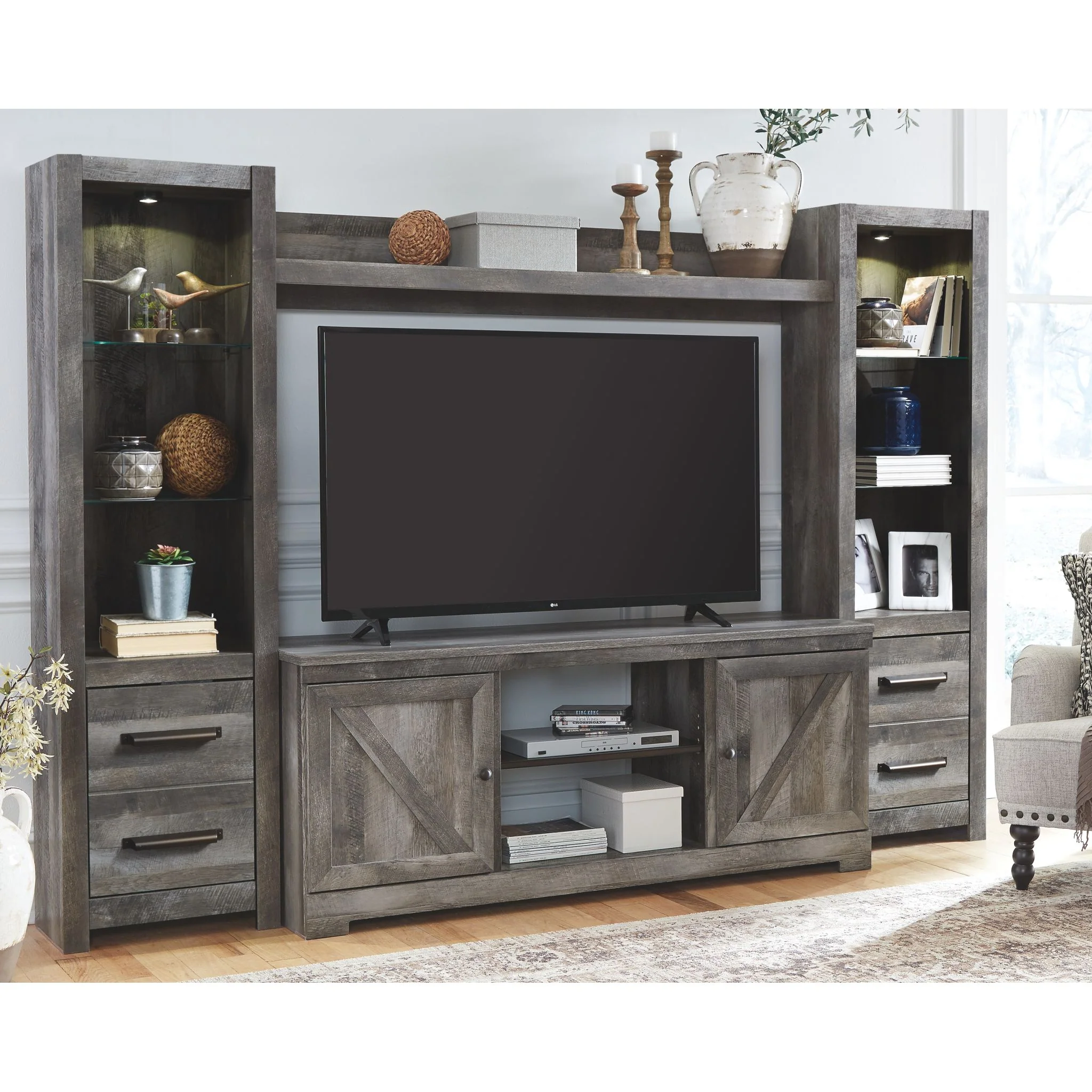 Wynnlow 4 Piece Entertainment Unit - Gray - Image 2