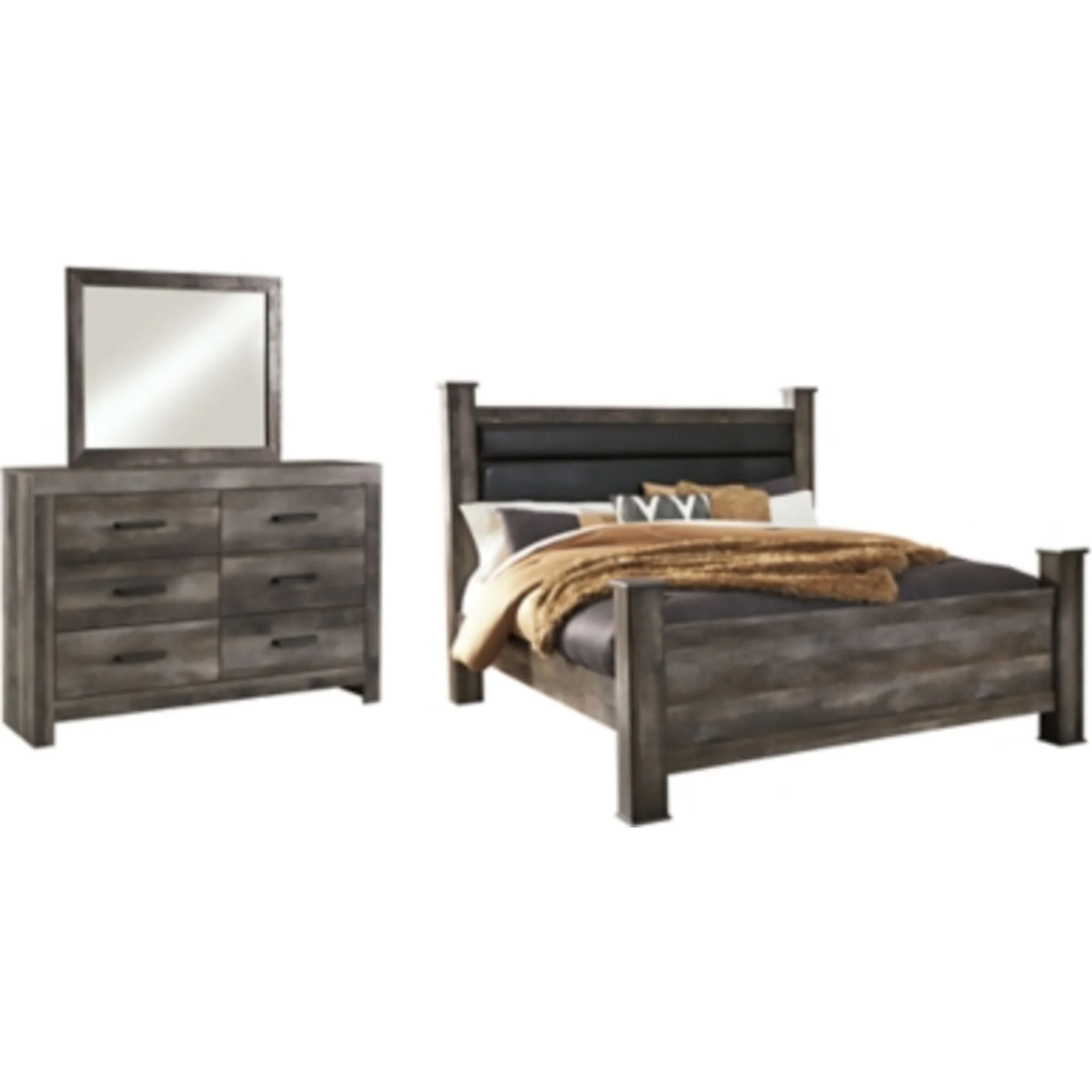 Wynnlow 5 Piece King Poster Bedroom - Gray - Image 7