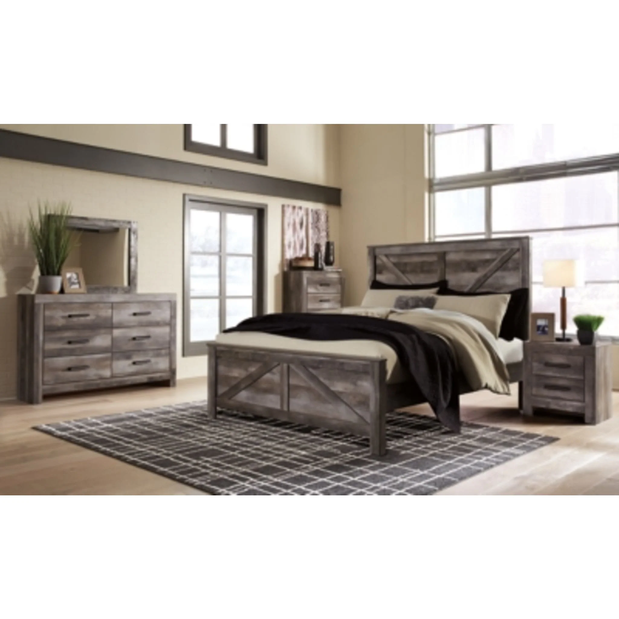 Wynnlow 5 Piece King Panel Bedroom - Gray - Image 2