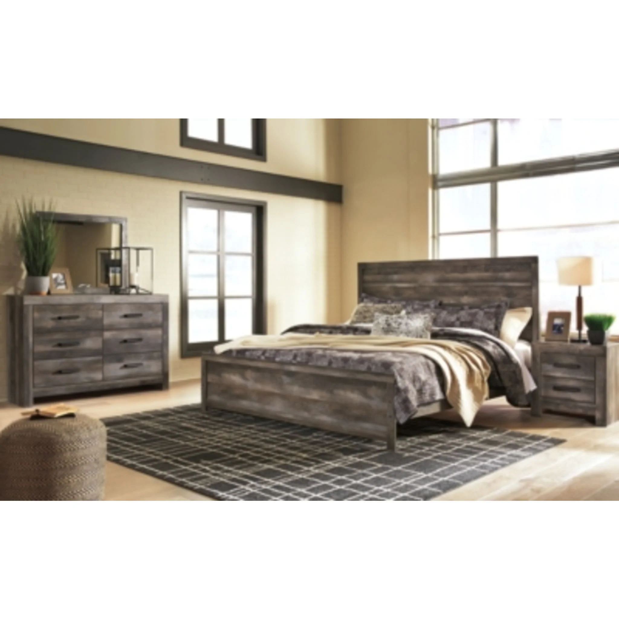 Wynnlow 5 Piece King Panel Bedroom - Gray - Image 8