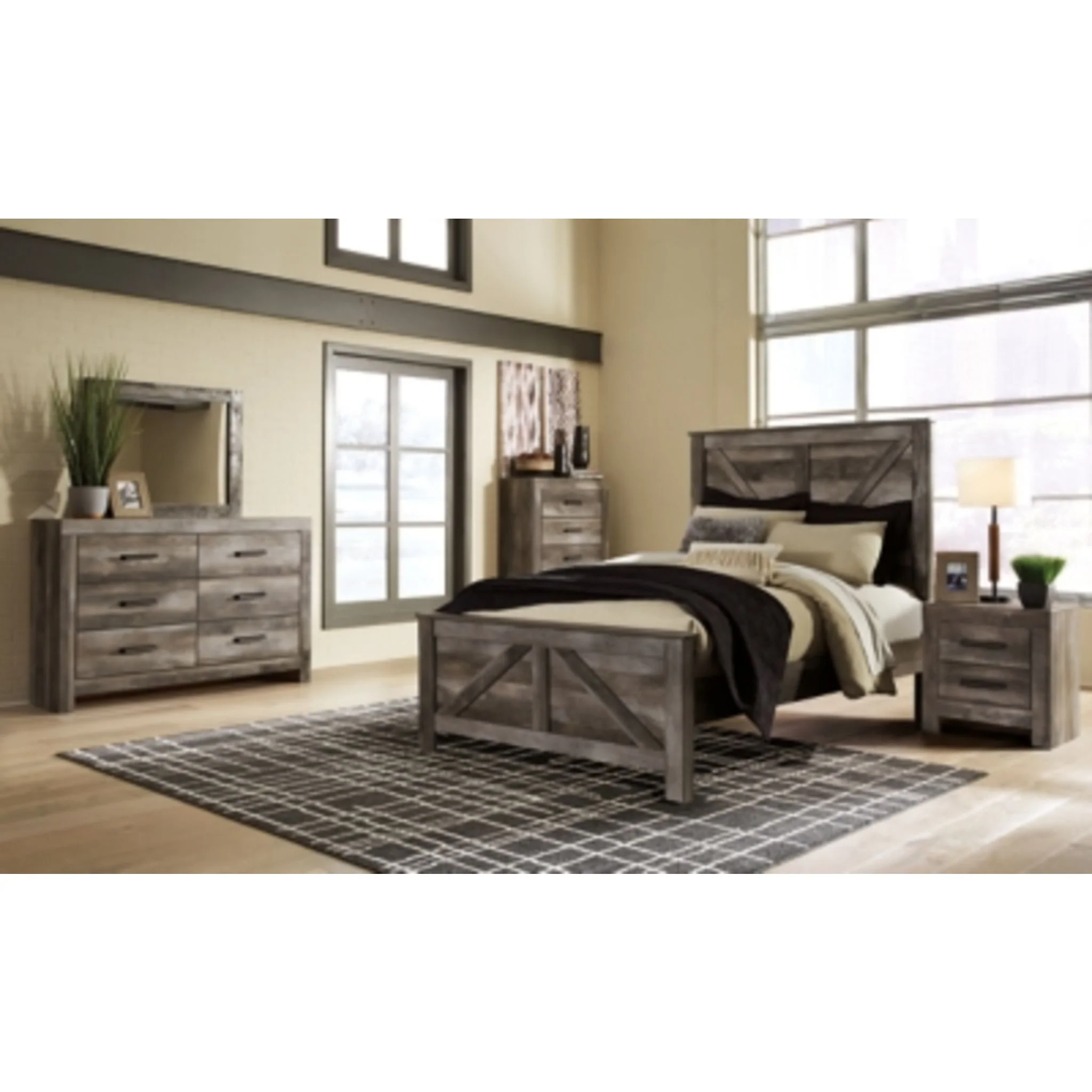 Wynnlow 5 Piece Queen Panel Bedroom - Gray - Image 2