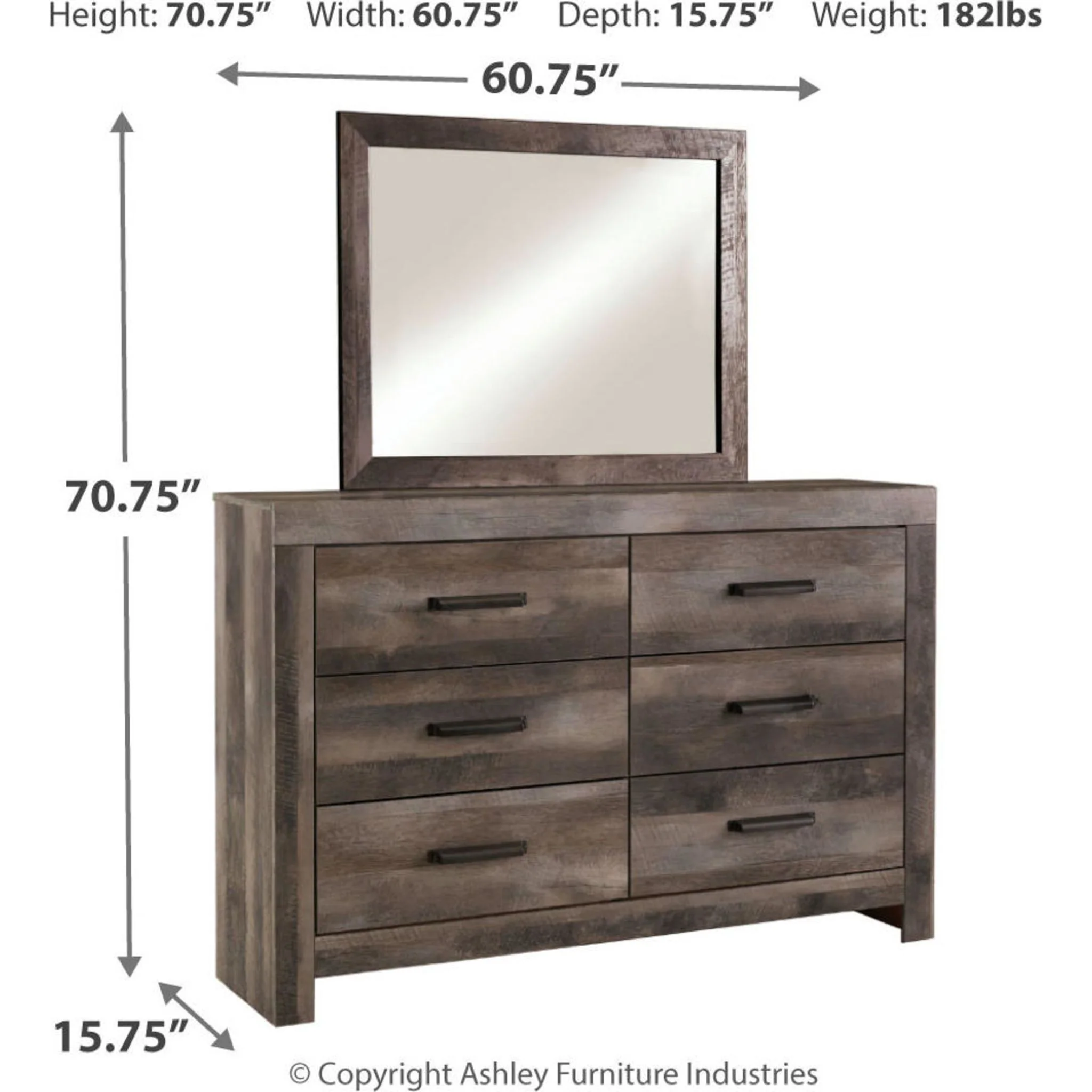Wynnlow 6 Piece Panel Bedroom - Gray - Image 5
