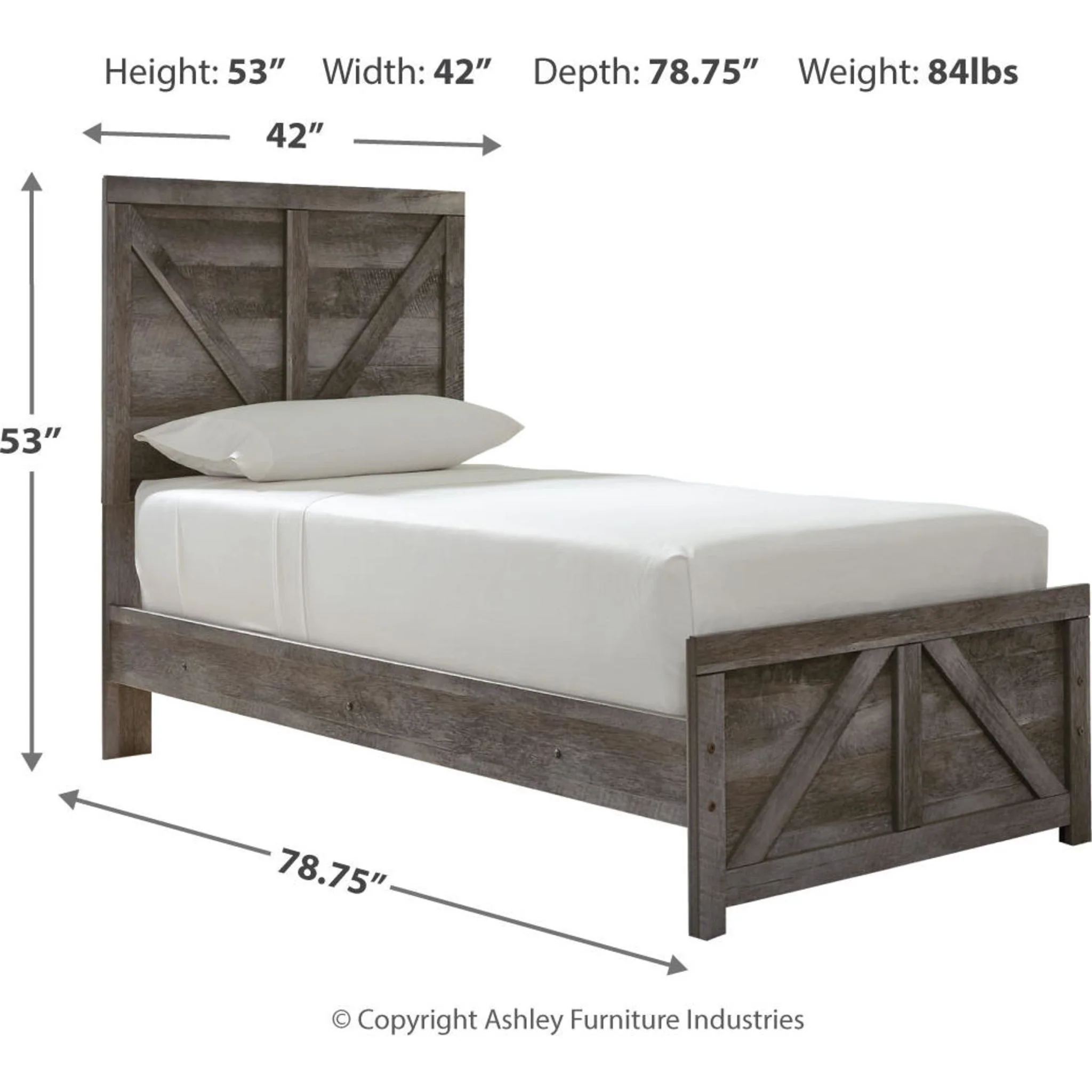 Wynnlow Crossbuck Panel Bed - Gray - Image 16