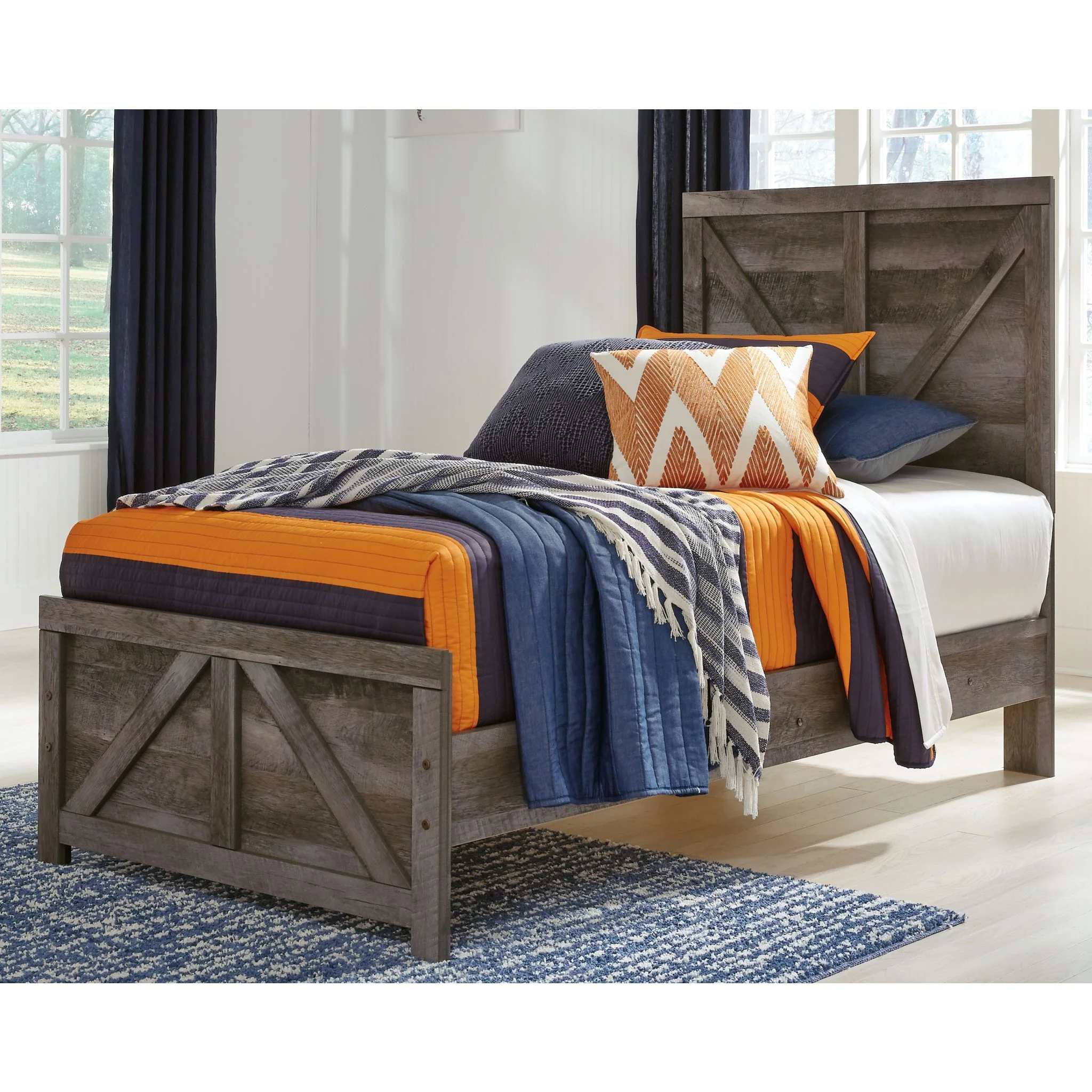 Wynnlow Crossbuck Panel Bed - Gray - Image 2