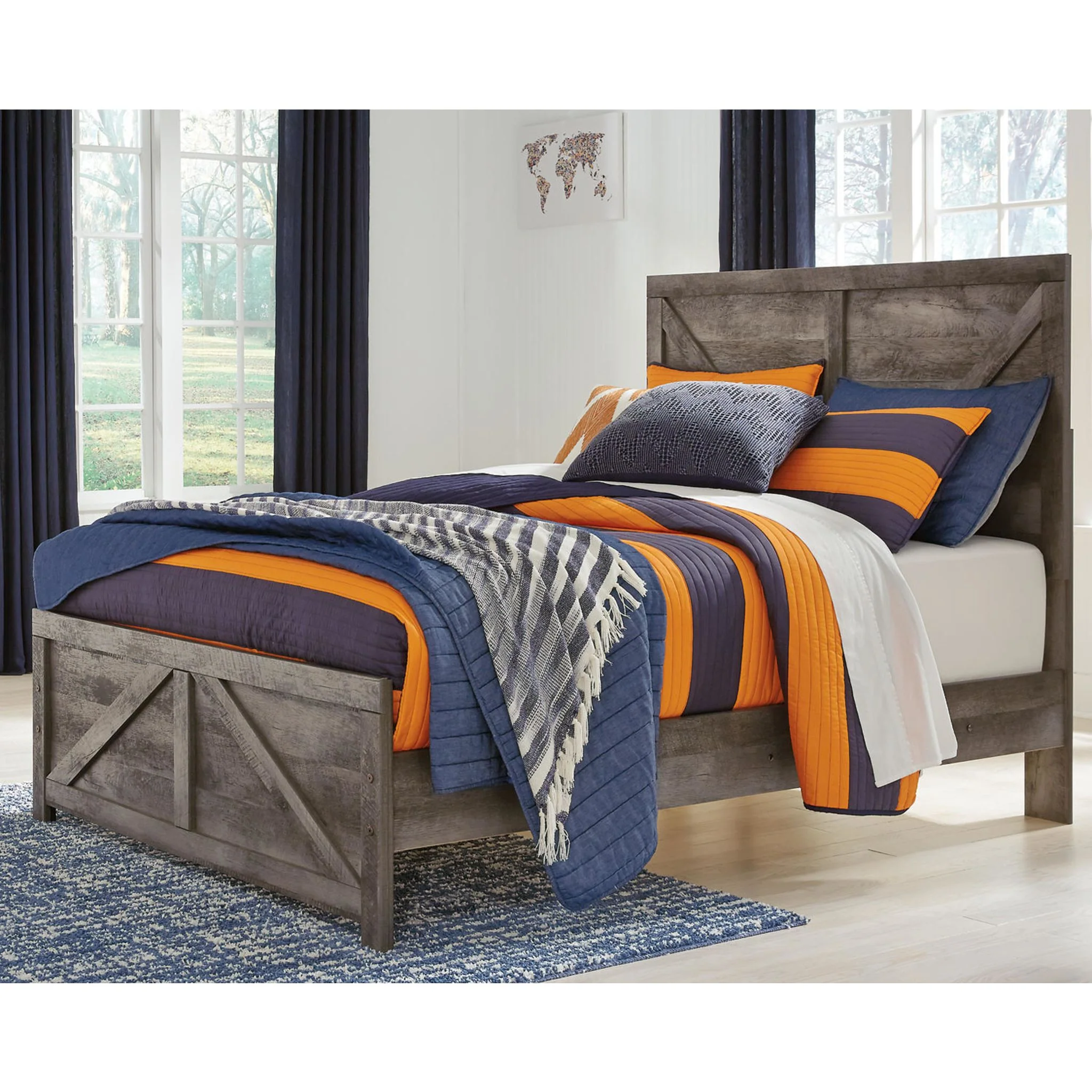 Wynnlow Crossbuck Panel Bed - Gray - Image 26