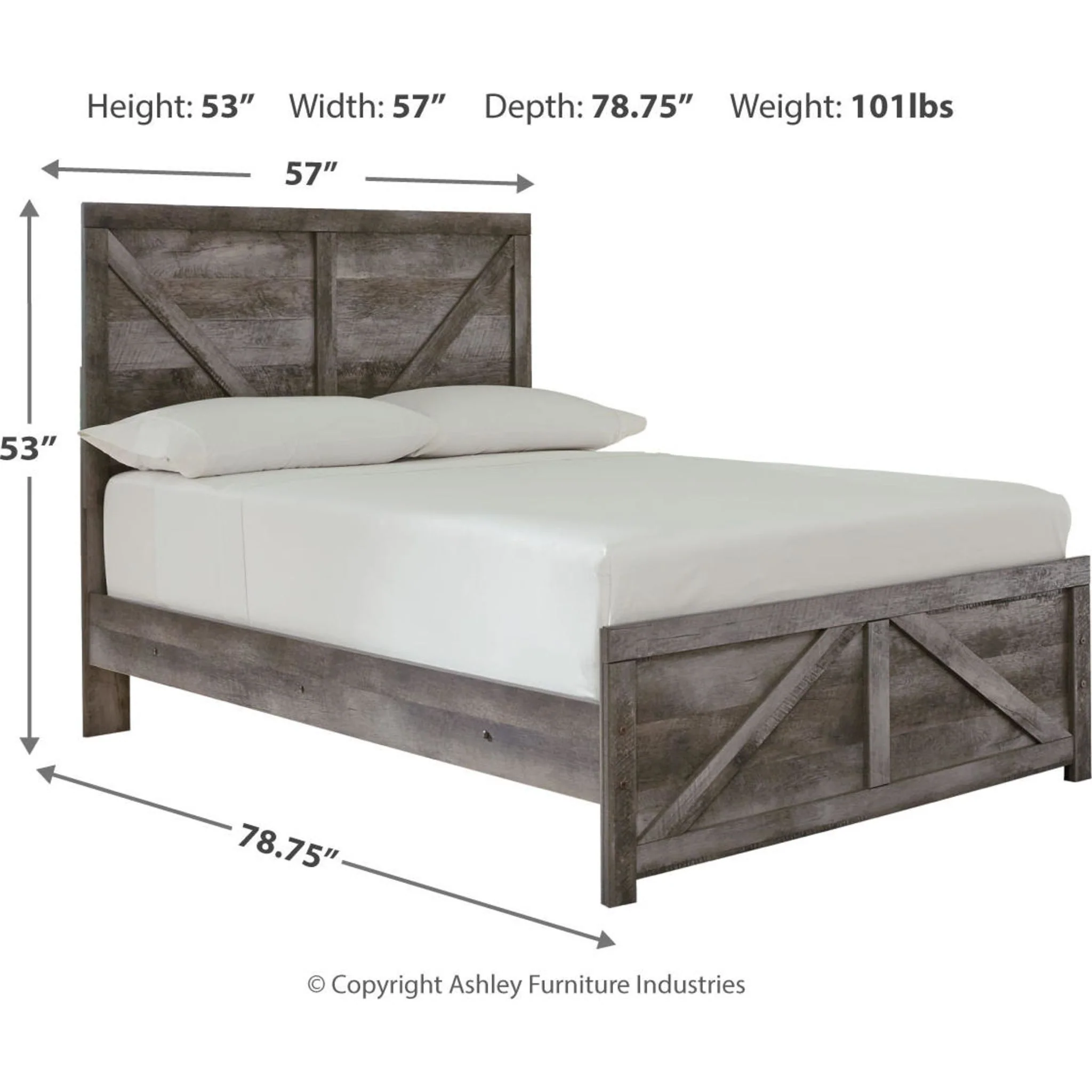 Wynnlow Crossbuck Panel Bed - Gray - Image 32