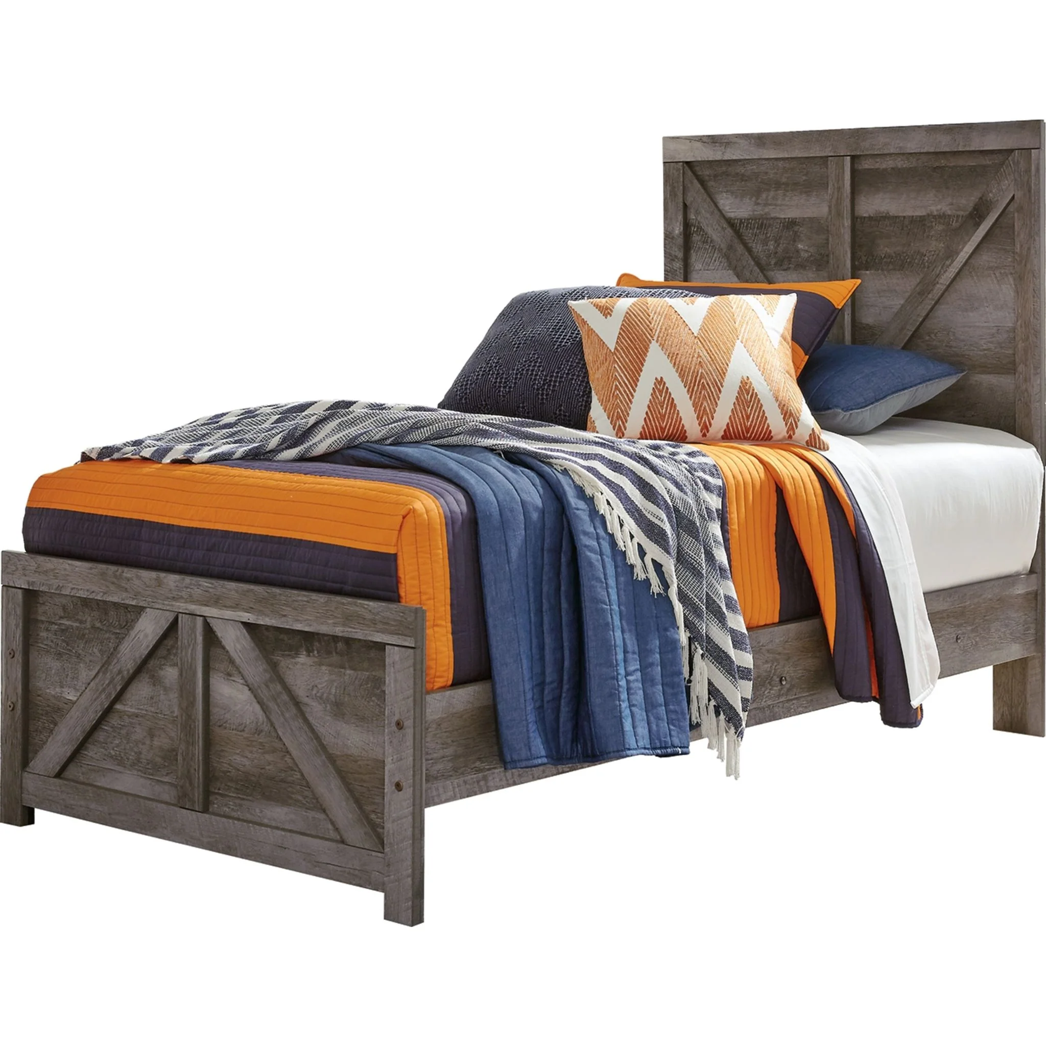 Wynnlow Crossbuck Panel Bed - Gray - Image 4