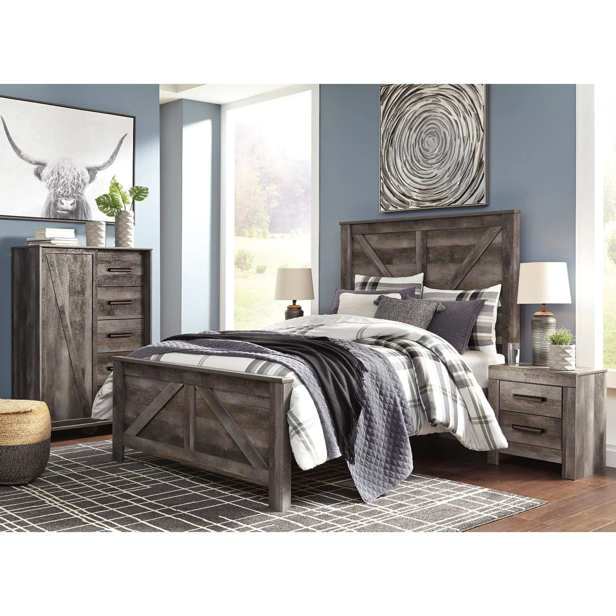 Wynnlow Crossbuck Panel Bed - Gray - Image 10