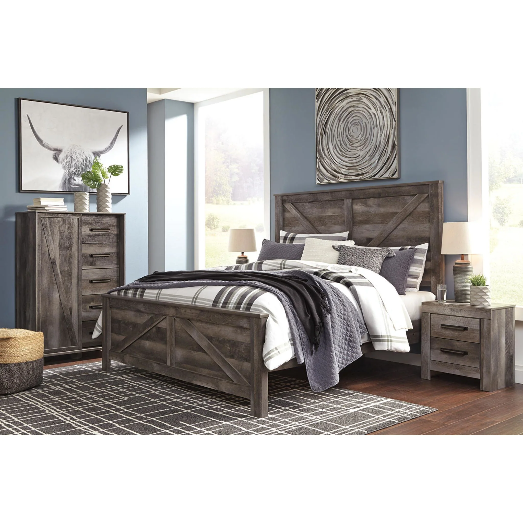 Wynnlow Crossbuck Panel Bed - Gray - Image 17