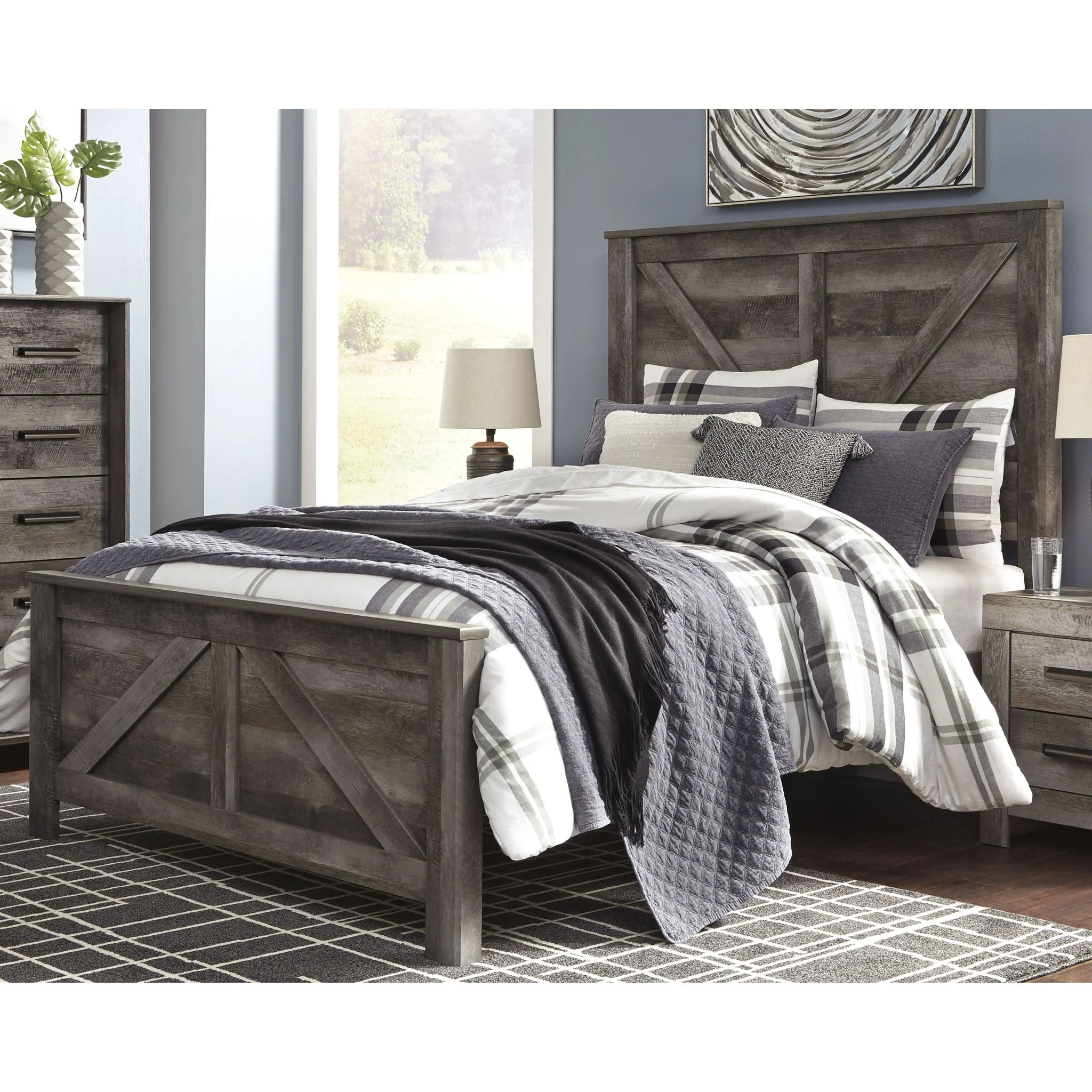 Wynnlow Crossbuck Panel Bed - Gray - Image 2