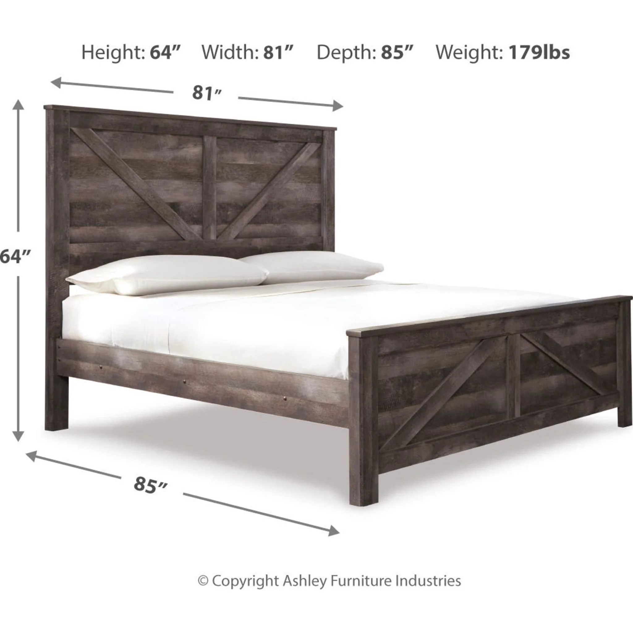 Wynnlow Crossbuck Panel Bed - Gray - Image 24