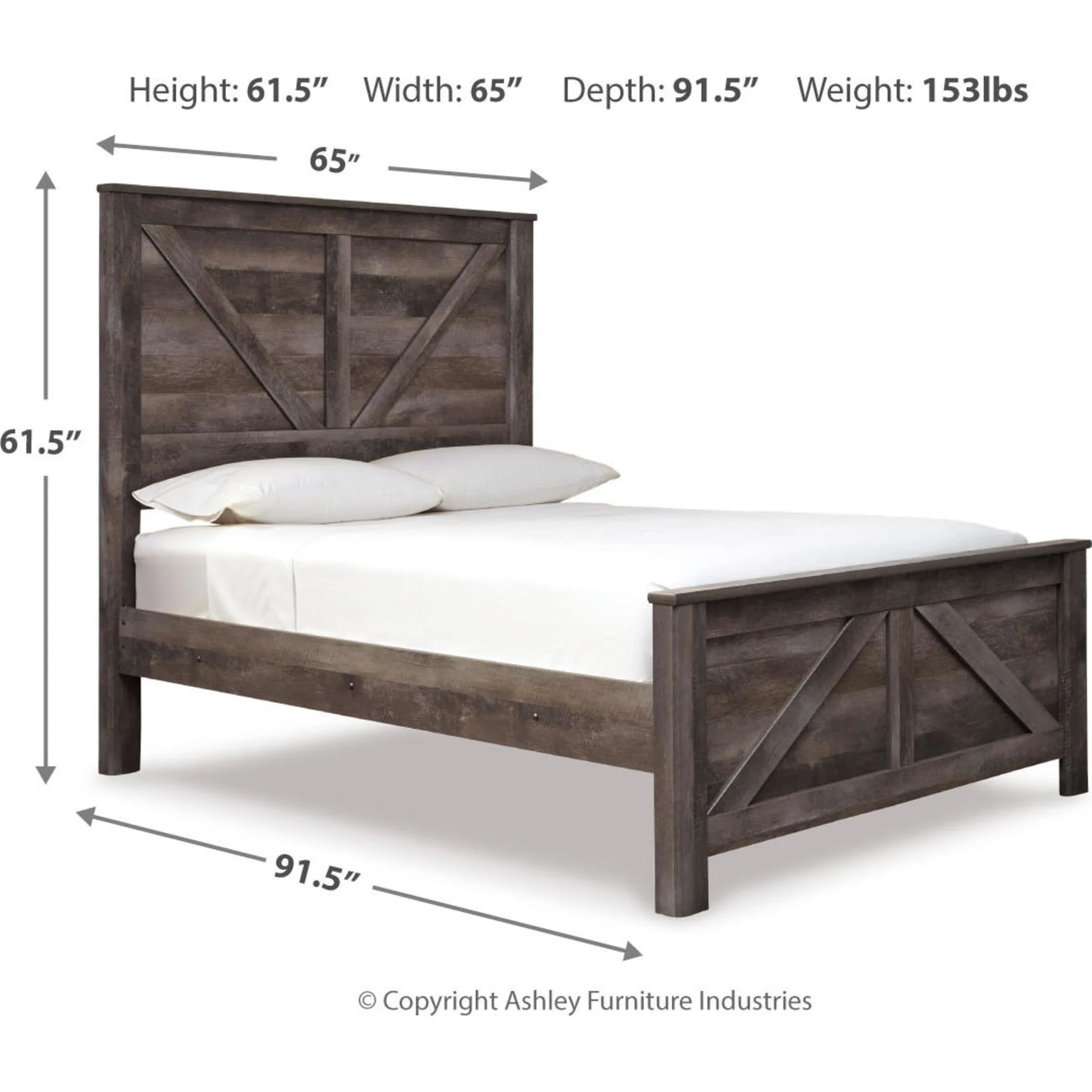 Wynnlow Crossbuck Panel Bed - Gray - Image 47