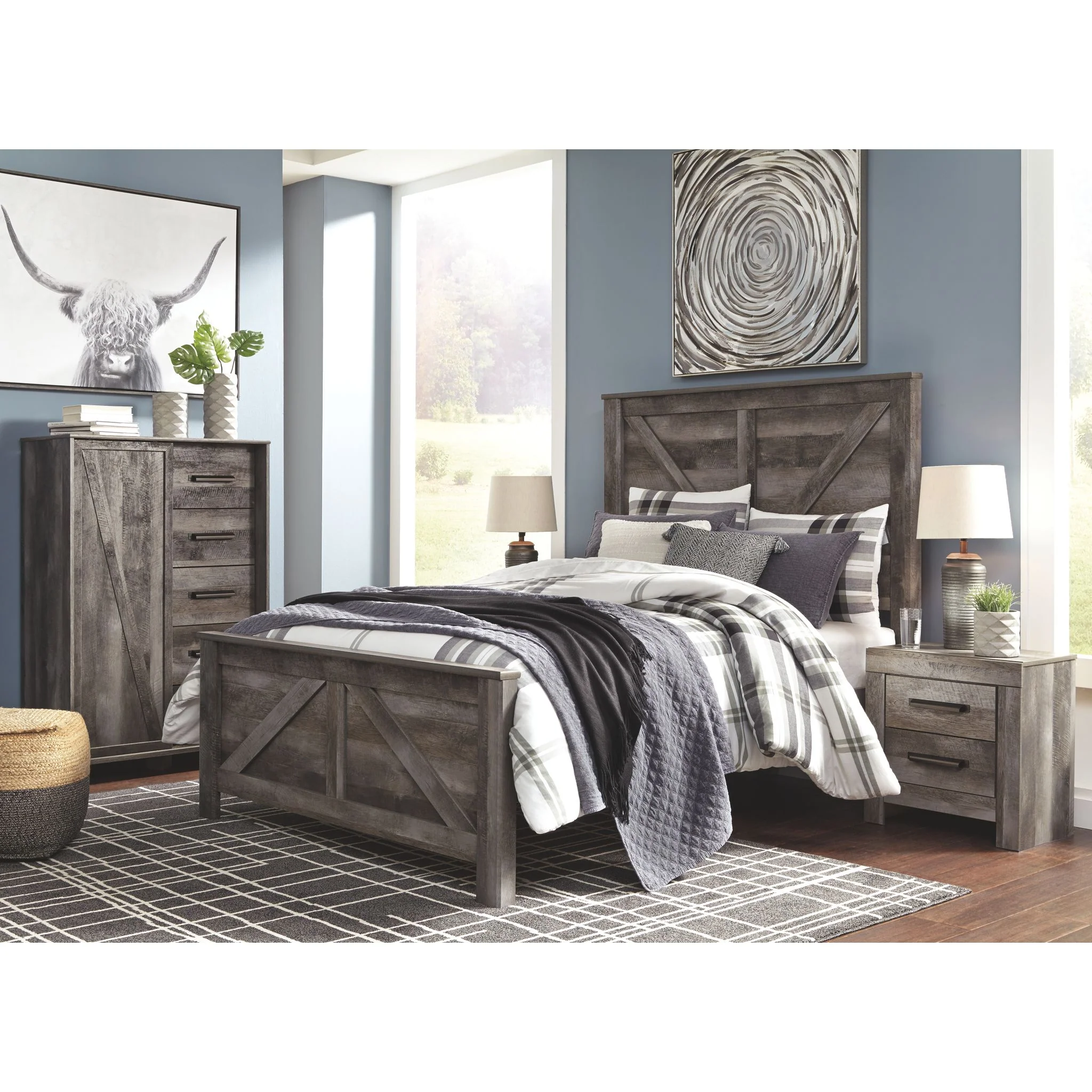 Wynnlow Crossbuck Panel Bed - Gray - Image 6