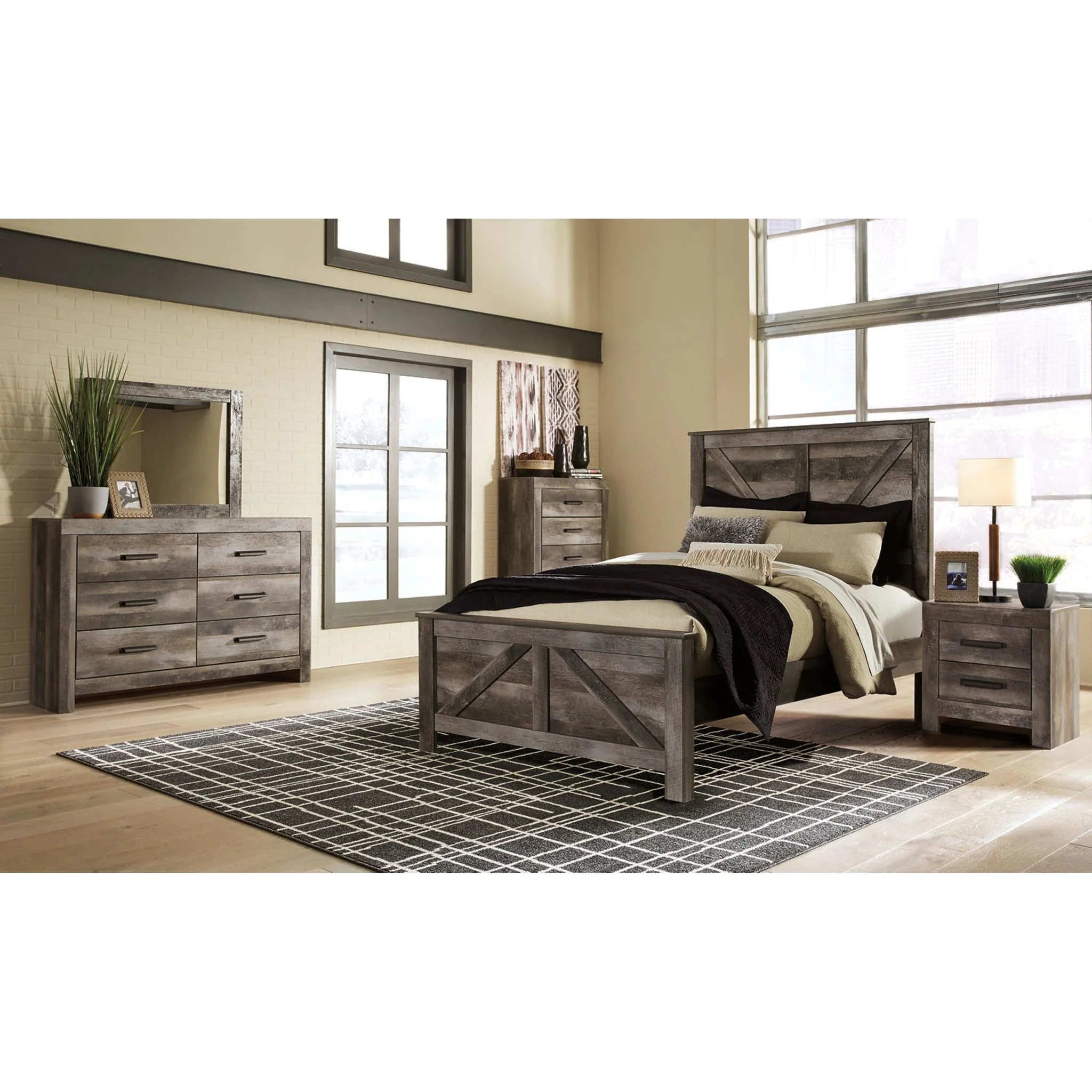 Wynnlow Crossbuck Panel Bed - Gray - Image 8