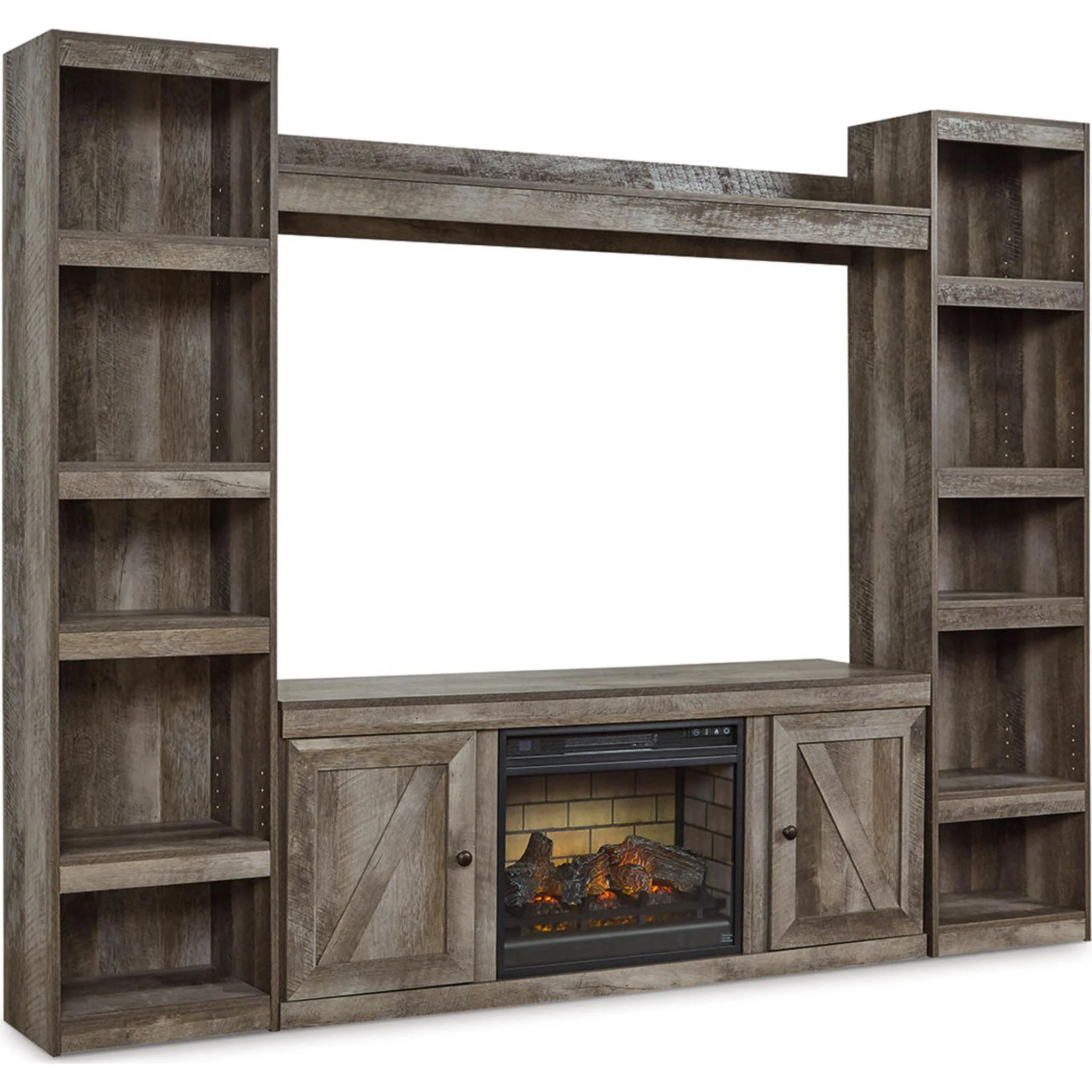 Wynnlow Entertainment Unit with Fireplace - Gray