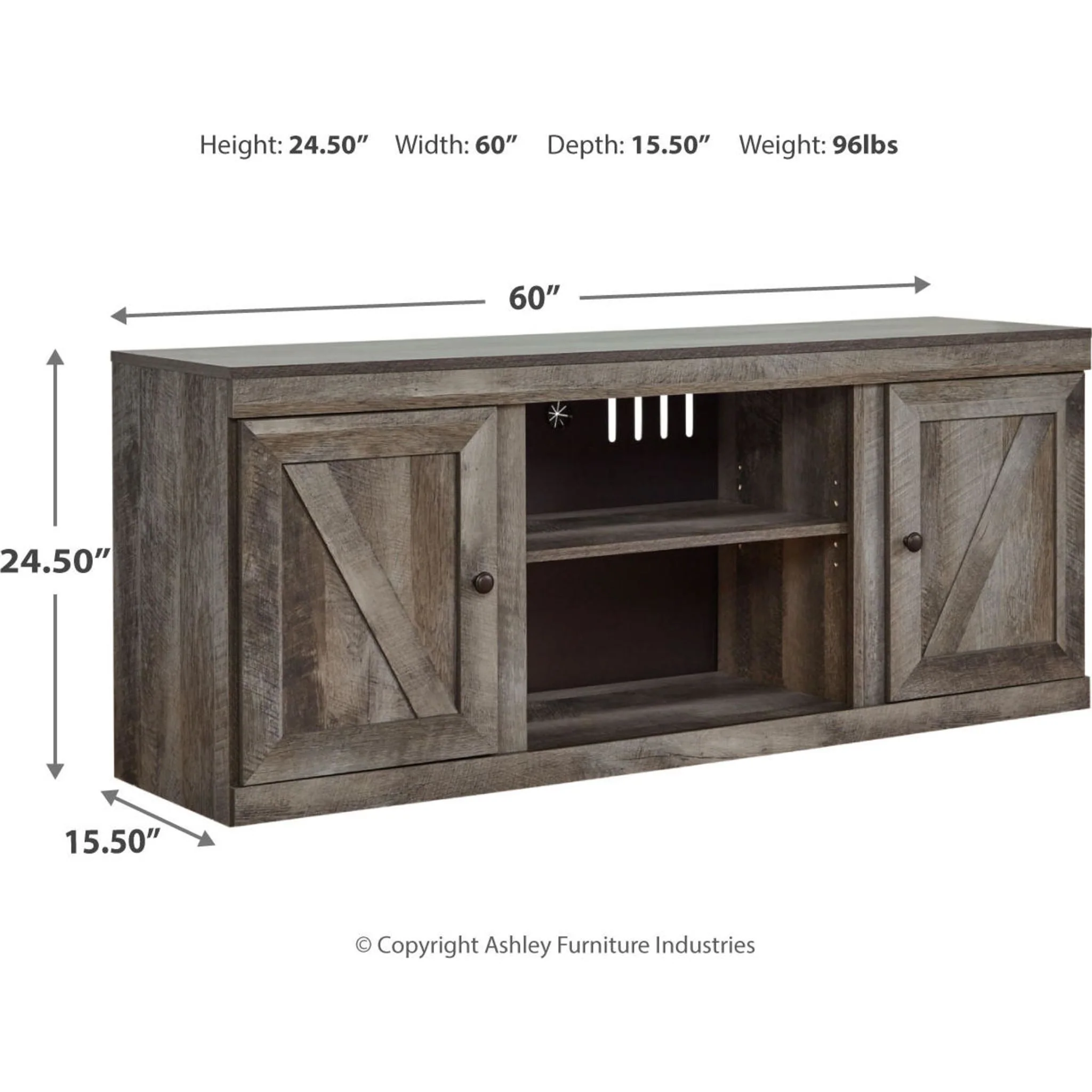 Wynnlow TV Stand - Gray - Image 3