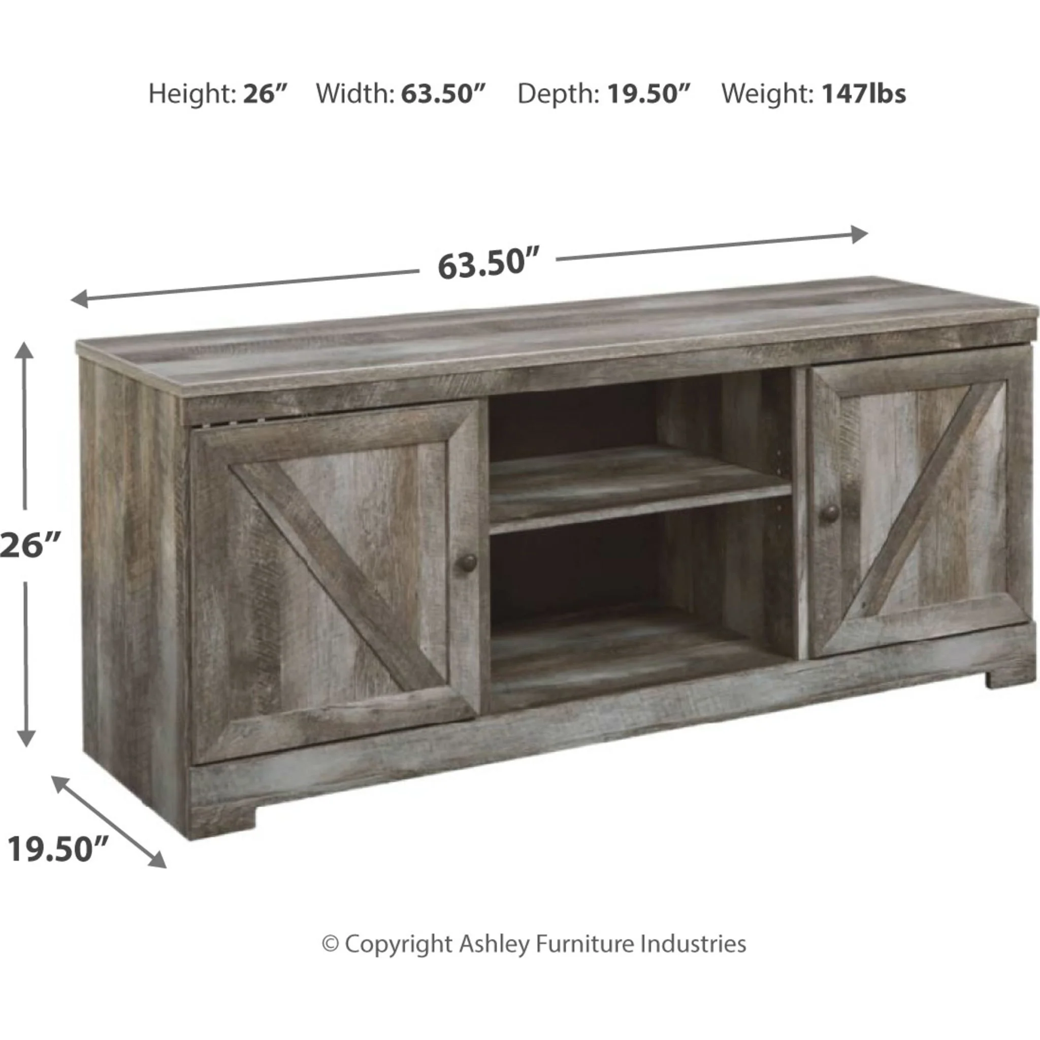 Wynnlow TV Stand - Gray - Image 4