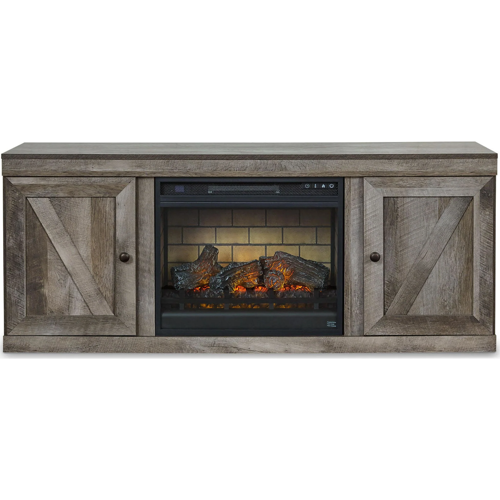 Wynnlow TV Stand with Fireplace - Gray