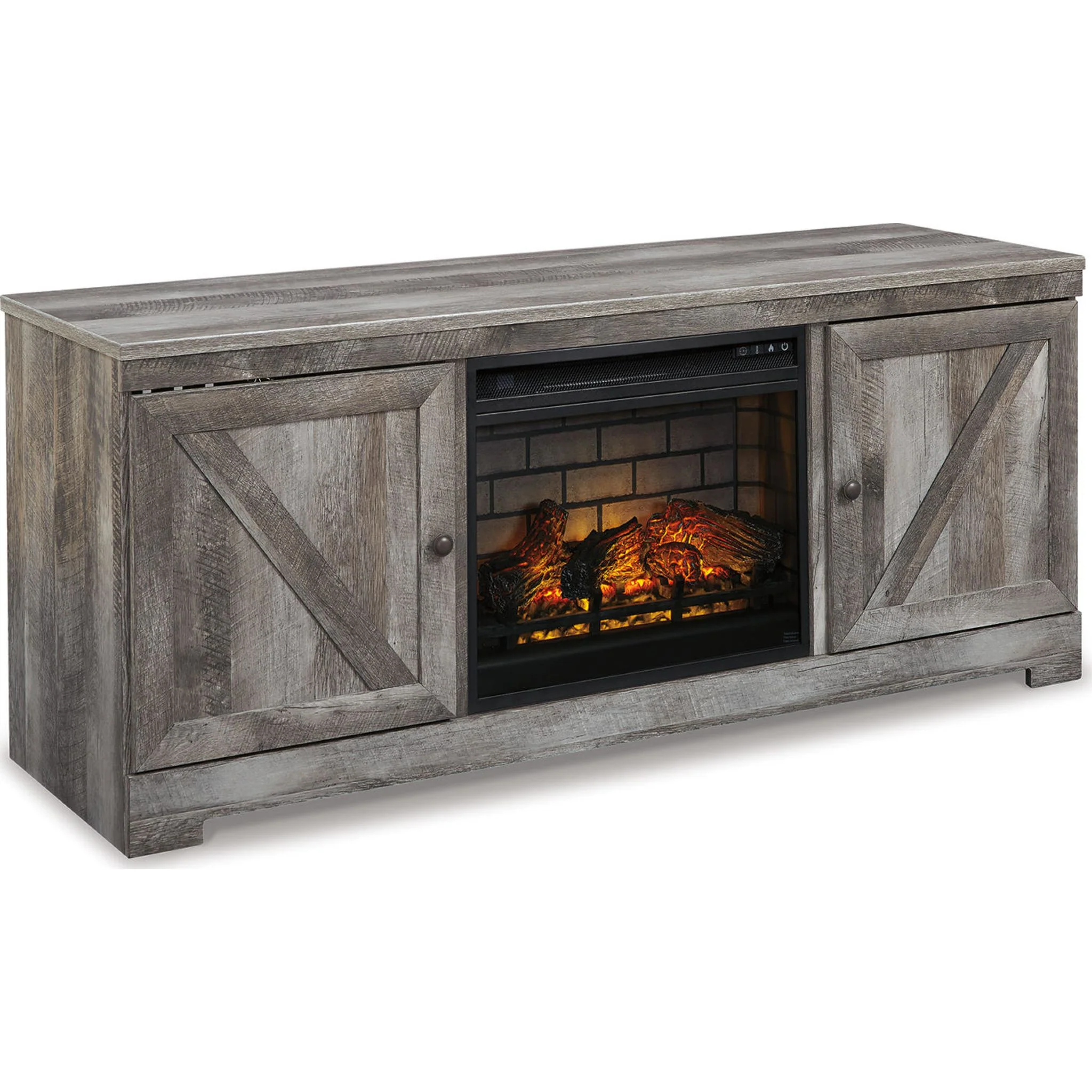Wynnlow TV Stand with Fireplace - Gray - Image 5