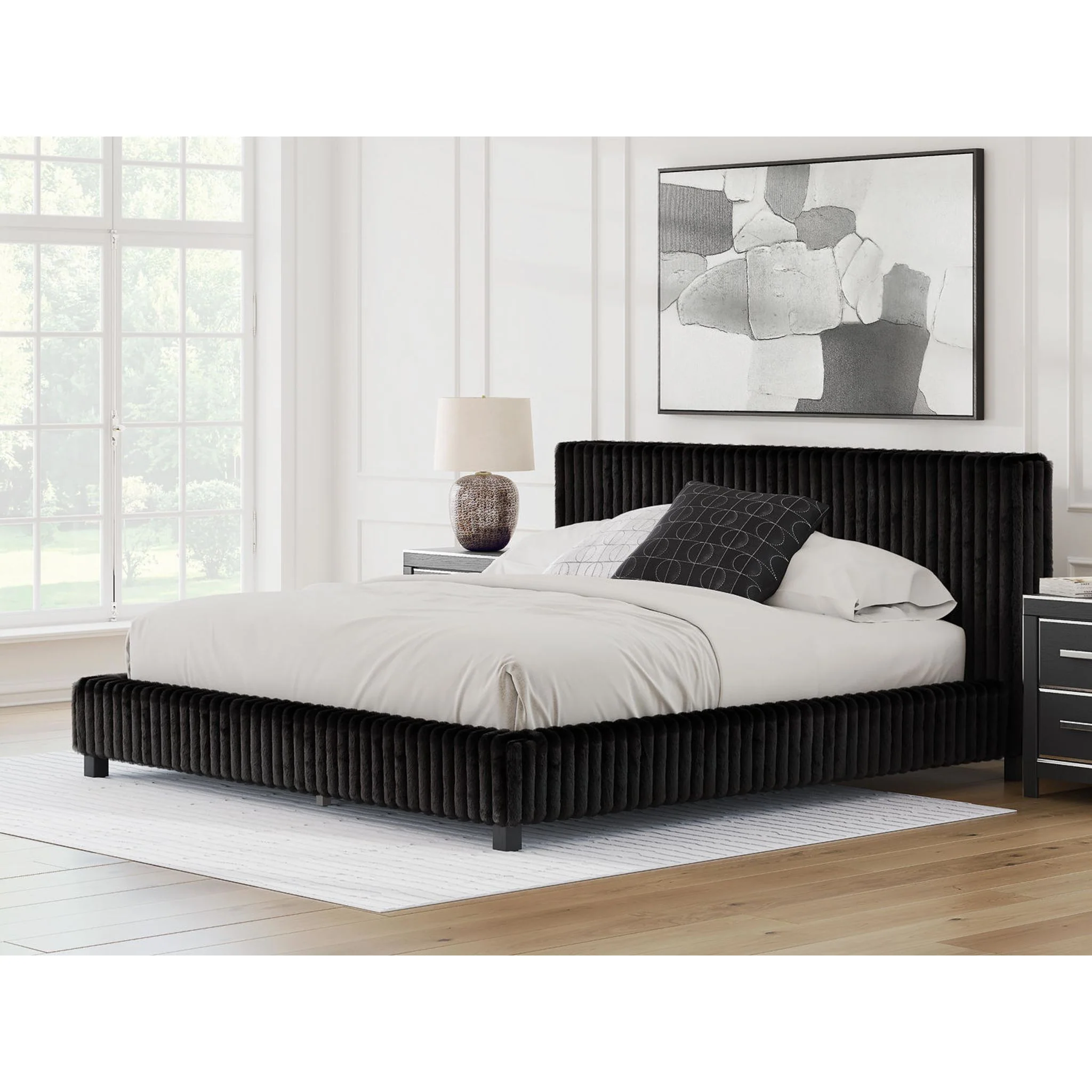 Zuraleus King Upholstered Bed - Black - Image 2