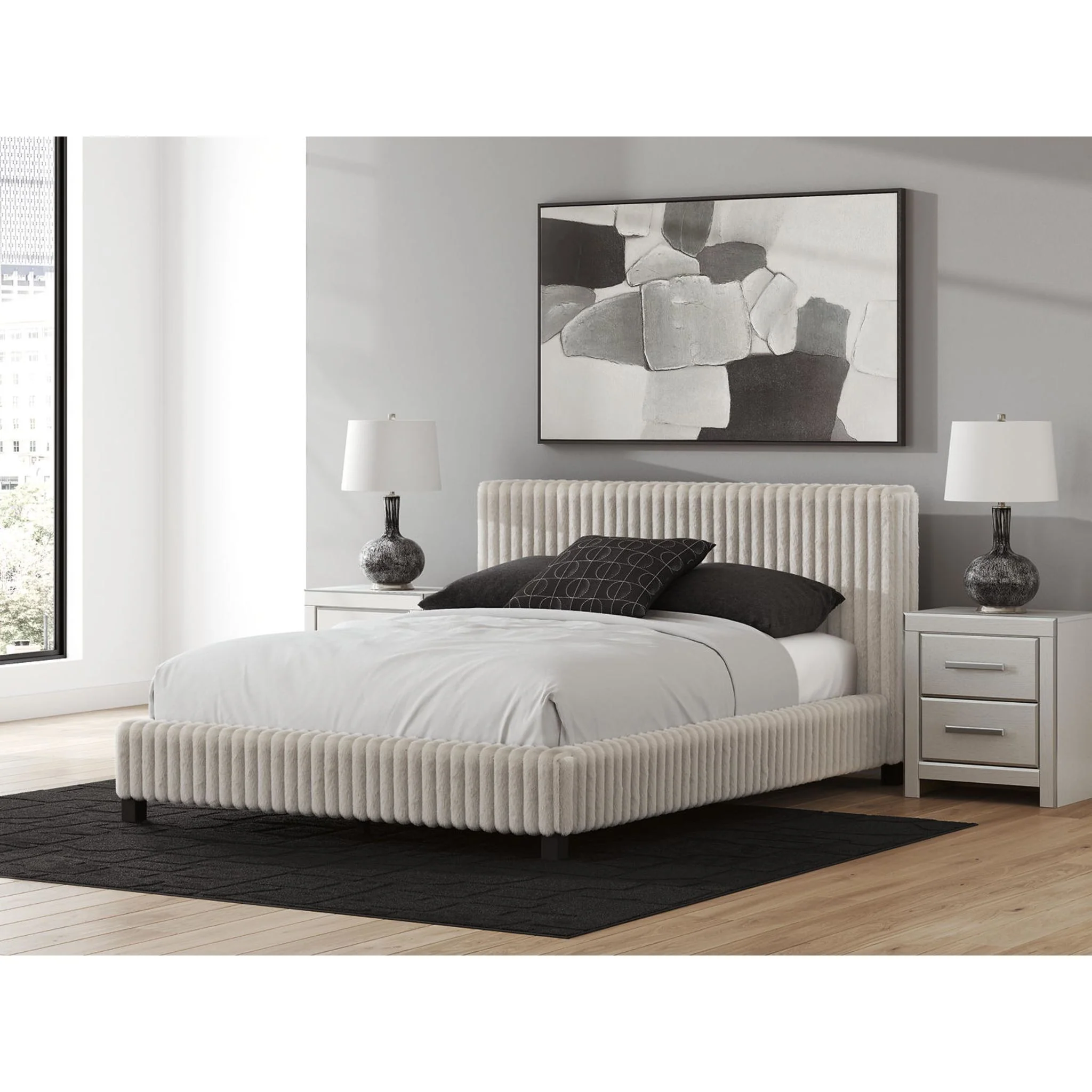 Zuraleus Queen Upholstered Bed - White - Image 2